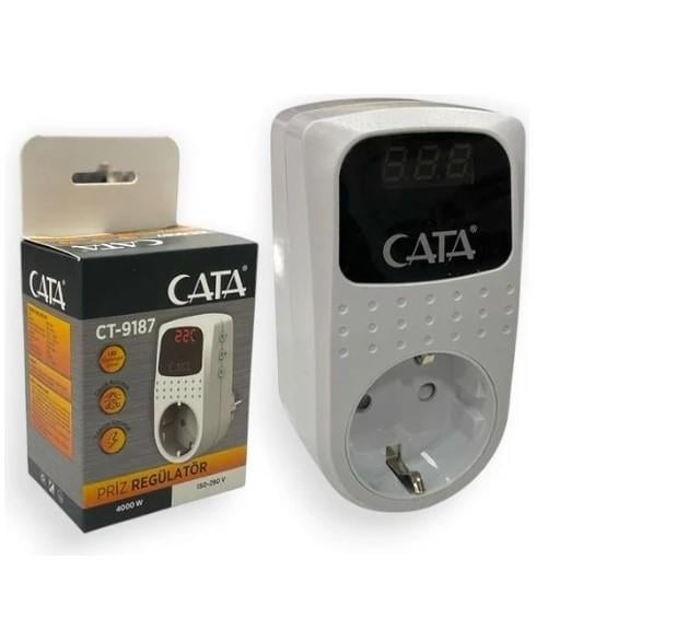 Cata CT-9187 4000W 150-280V Tekli Priz Regülatör Beyaz