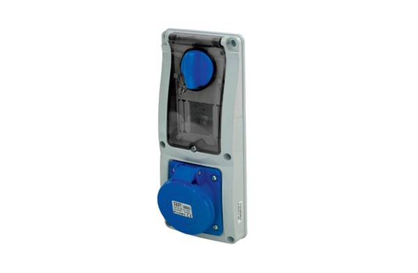 IP44 50/60Hz (2P+Topraklama) İçten Kilitli Şalterli Sigortalı Pano Prizi