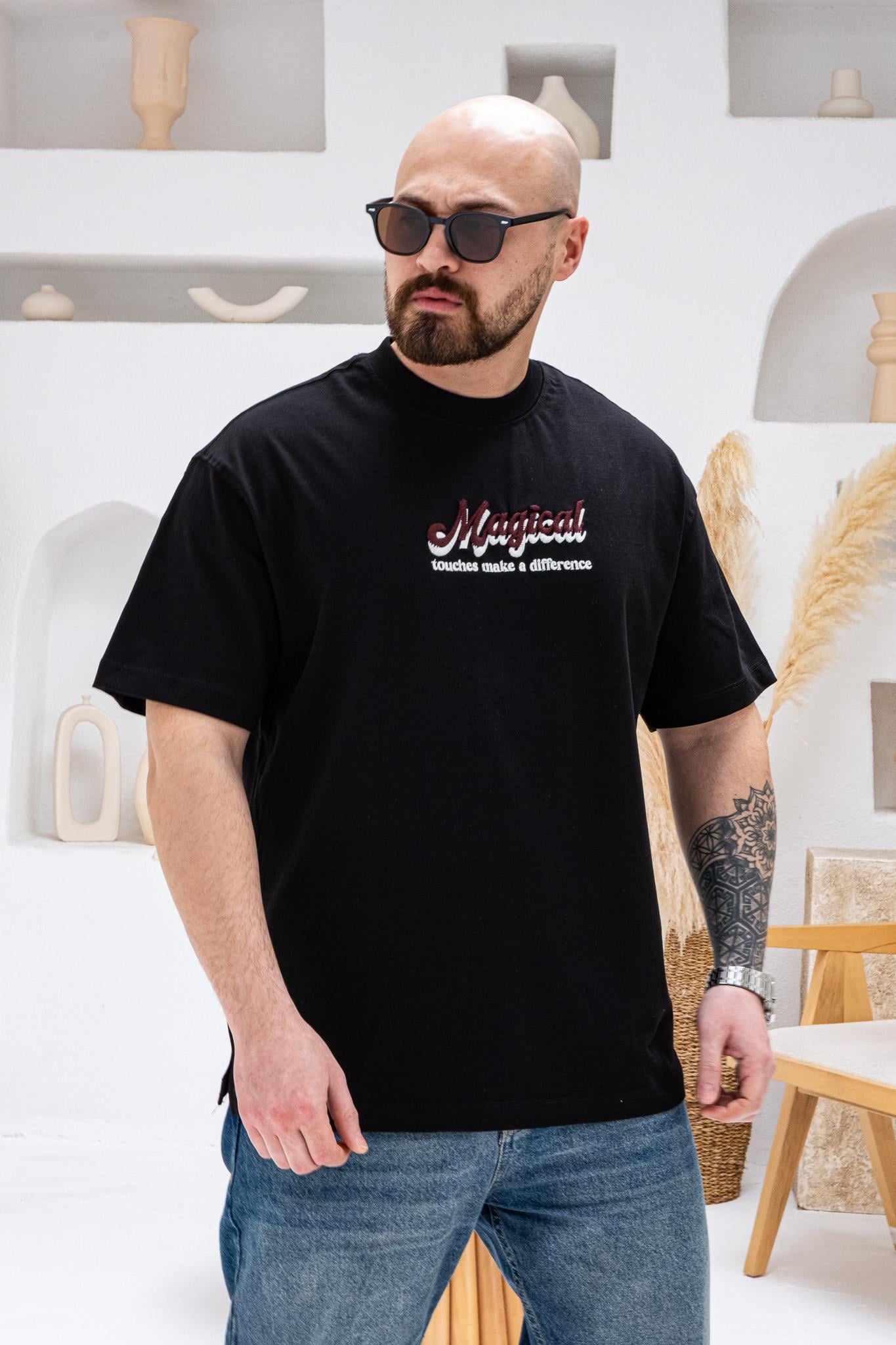 A Kalite Göğüs Sırt Baskılı Ve Nakışlı Oversize T-shirt(TSS67)