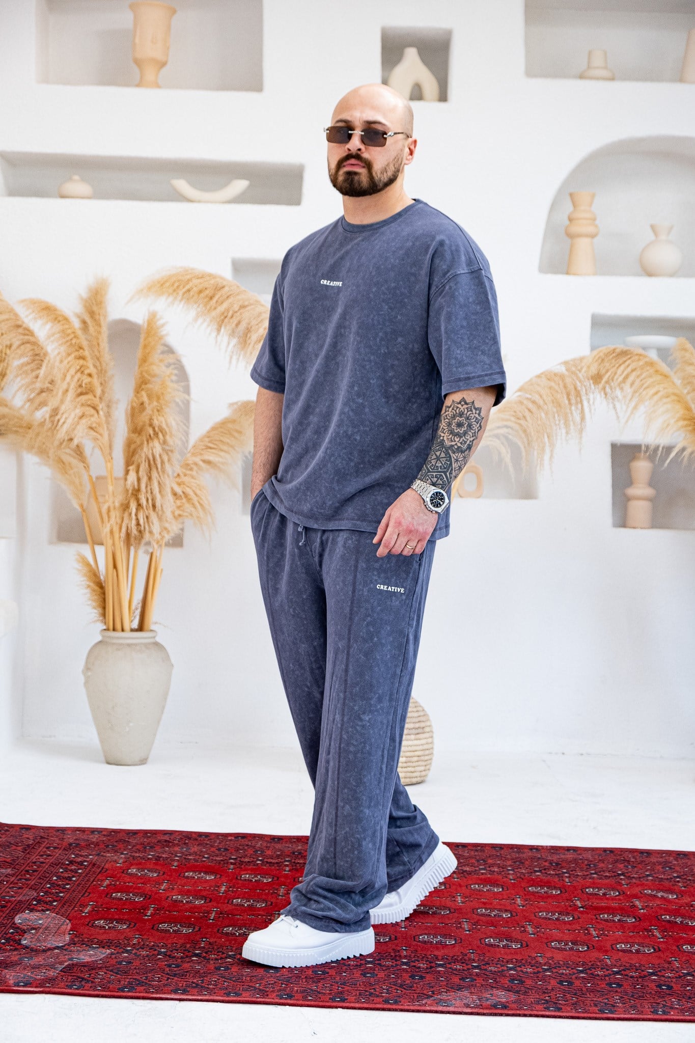 Asit Yıkamalı Oversize  Alt/Üst Rahat Kalıp Takım (TKG46)