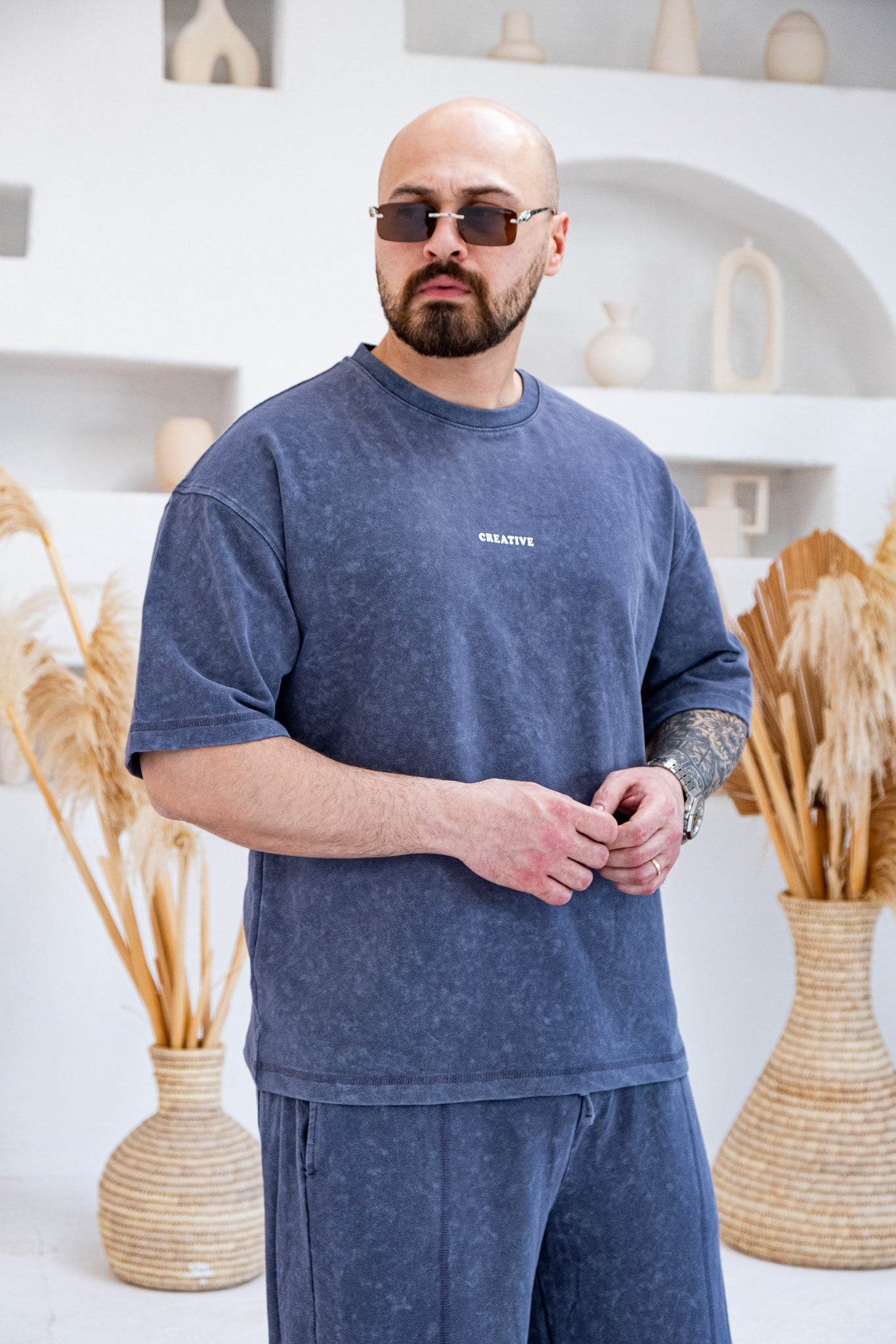 Asit Yıkamalı Oversize  Alt/Üst Rahat Kalıp Takım (TKG46)