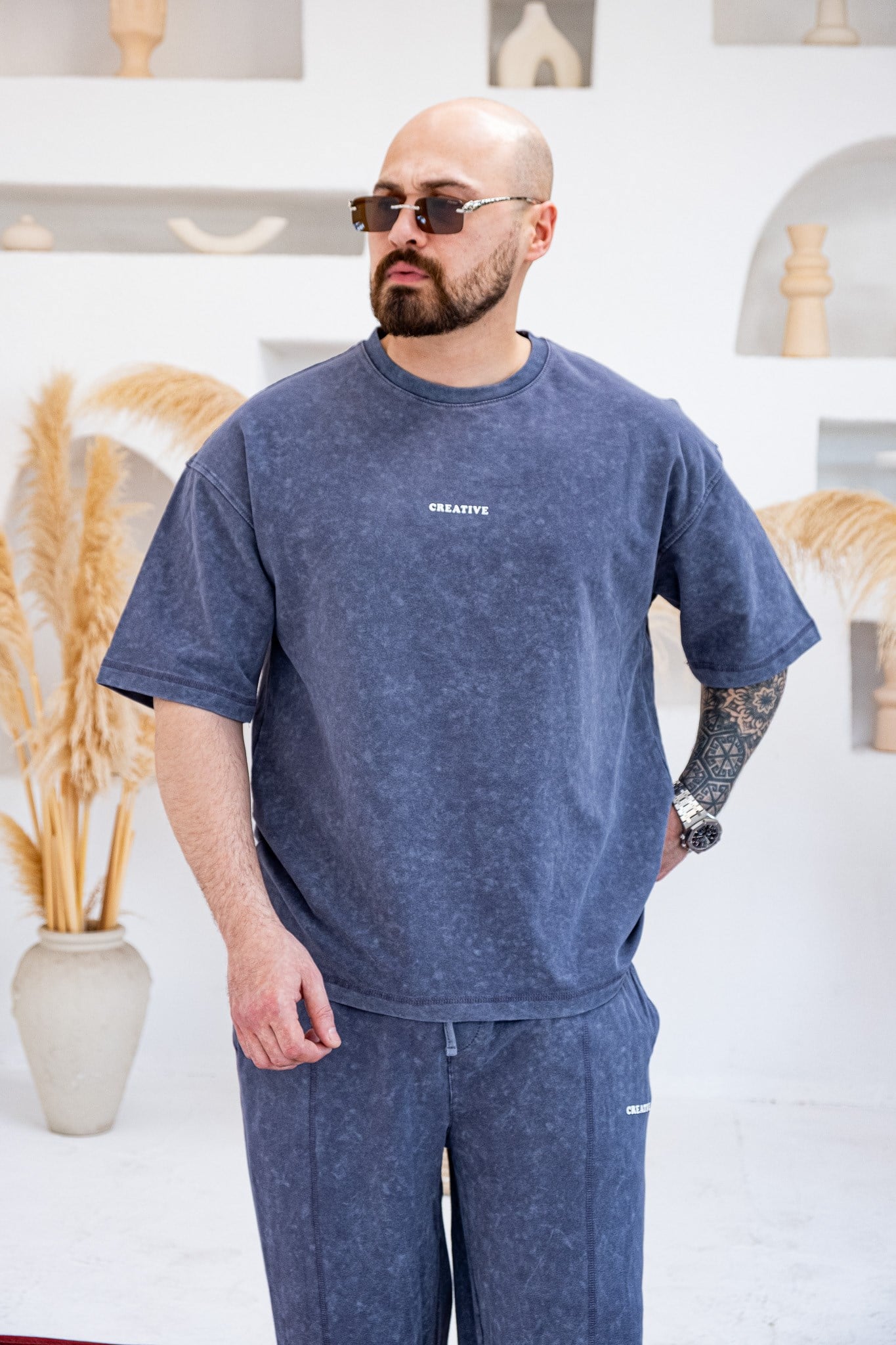 Asit Yıkamalı Oversize  Alt/Üst Rahat Kalıp Takım (TKG46)
