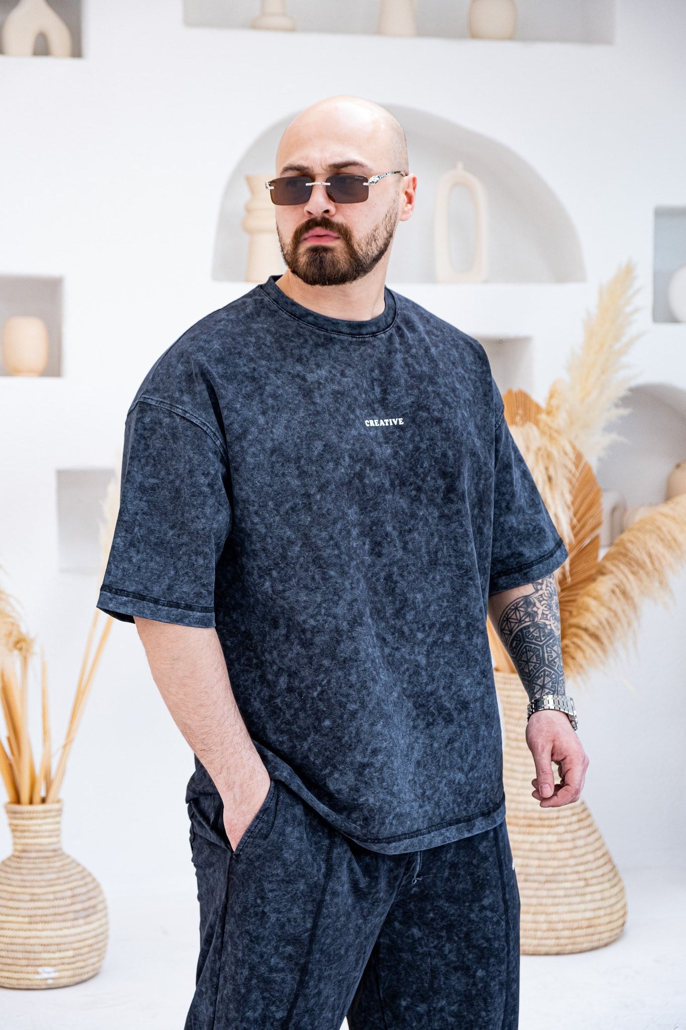 Asit Yıkamalı Oversize  Alt/Üst Rahat Kalıp Takım (TKA46)