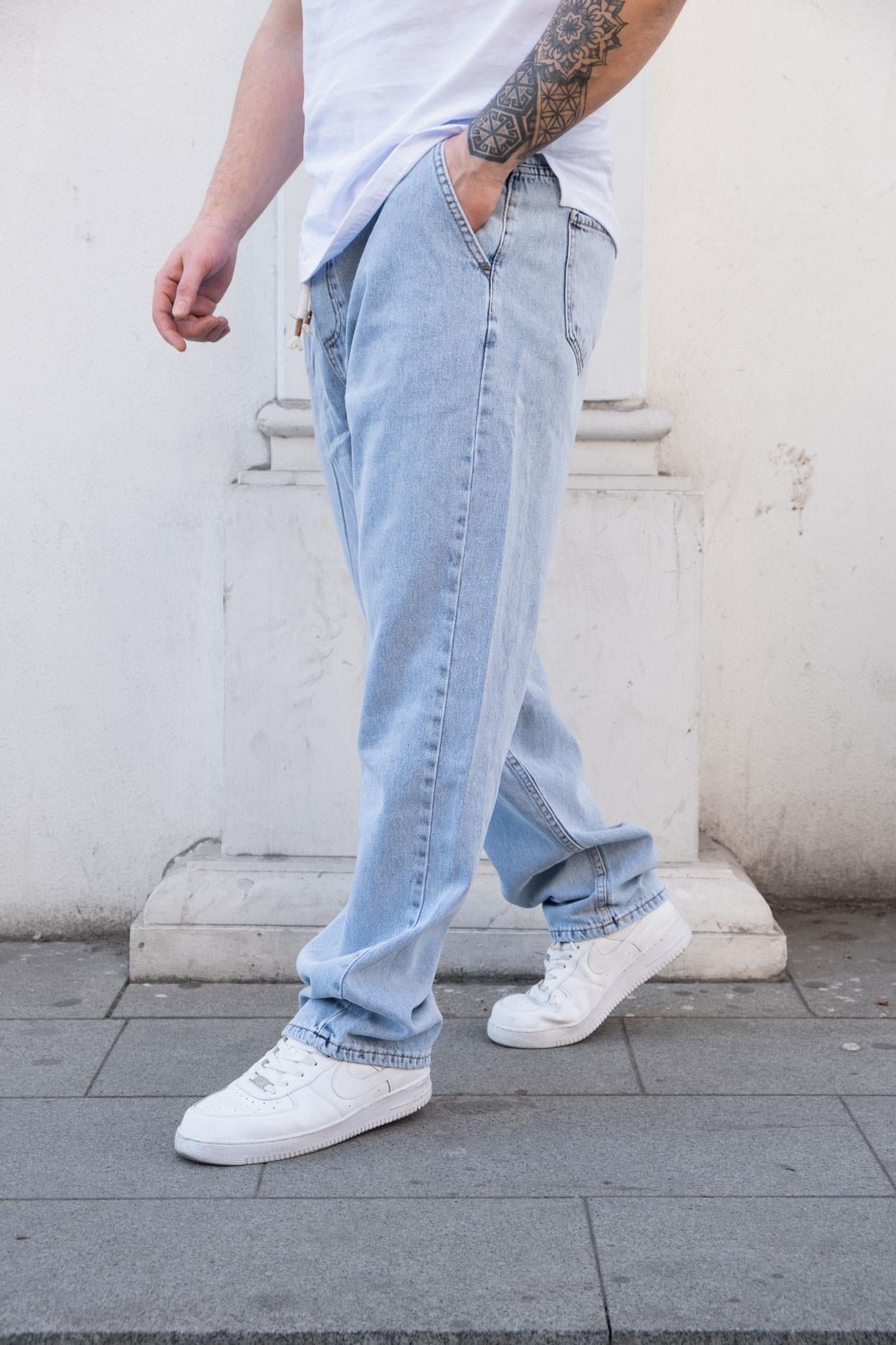 Baggy Kalıp Beli Lastikli Kot Pantolon (KO16)