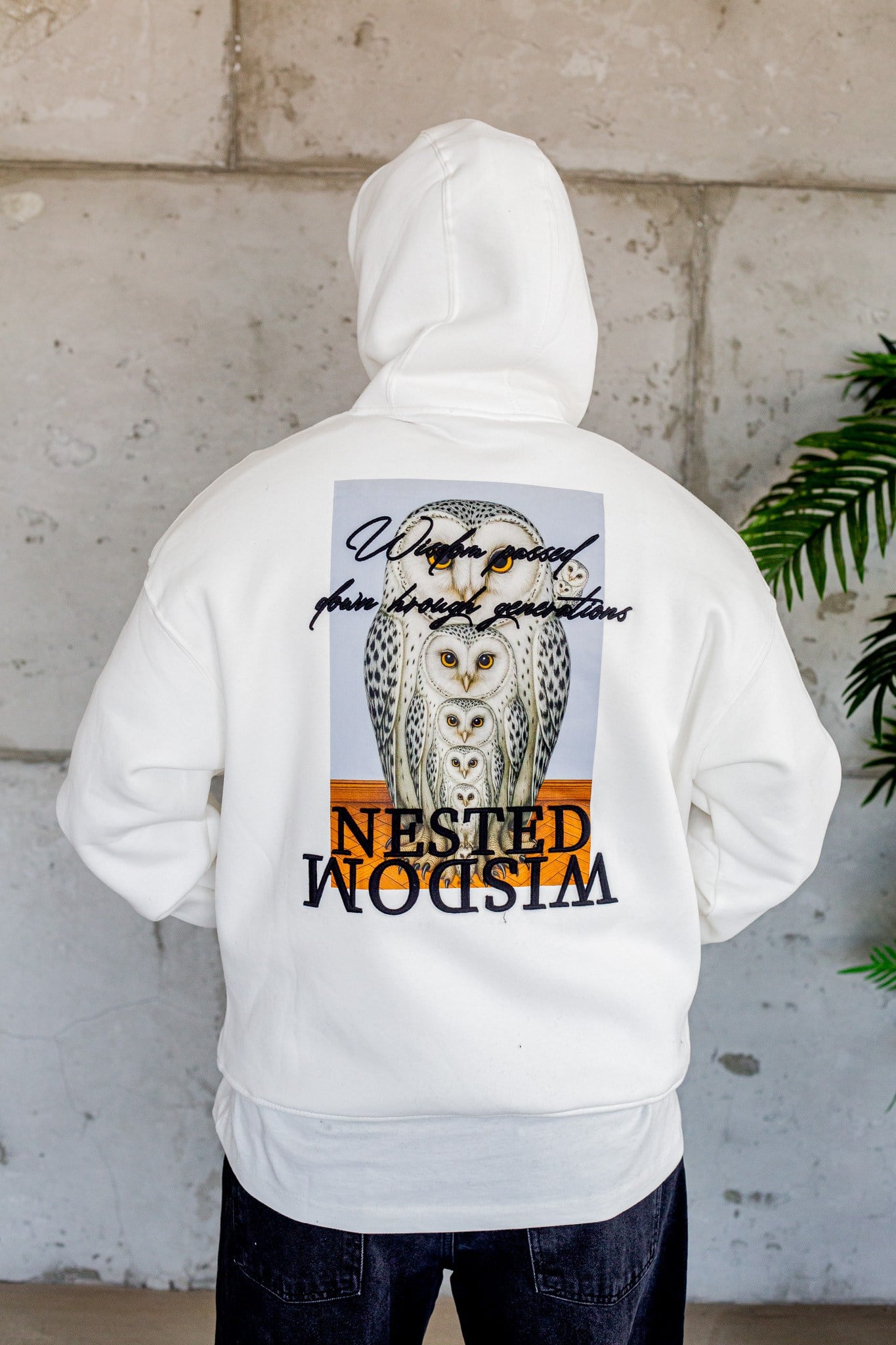 Baykuş İllüstrasyonlu Kanguru Cepli Sweatshirt (SVTB112)