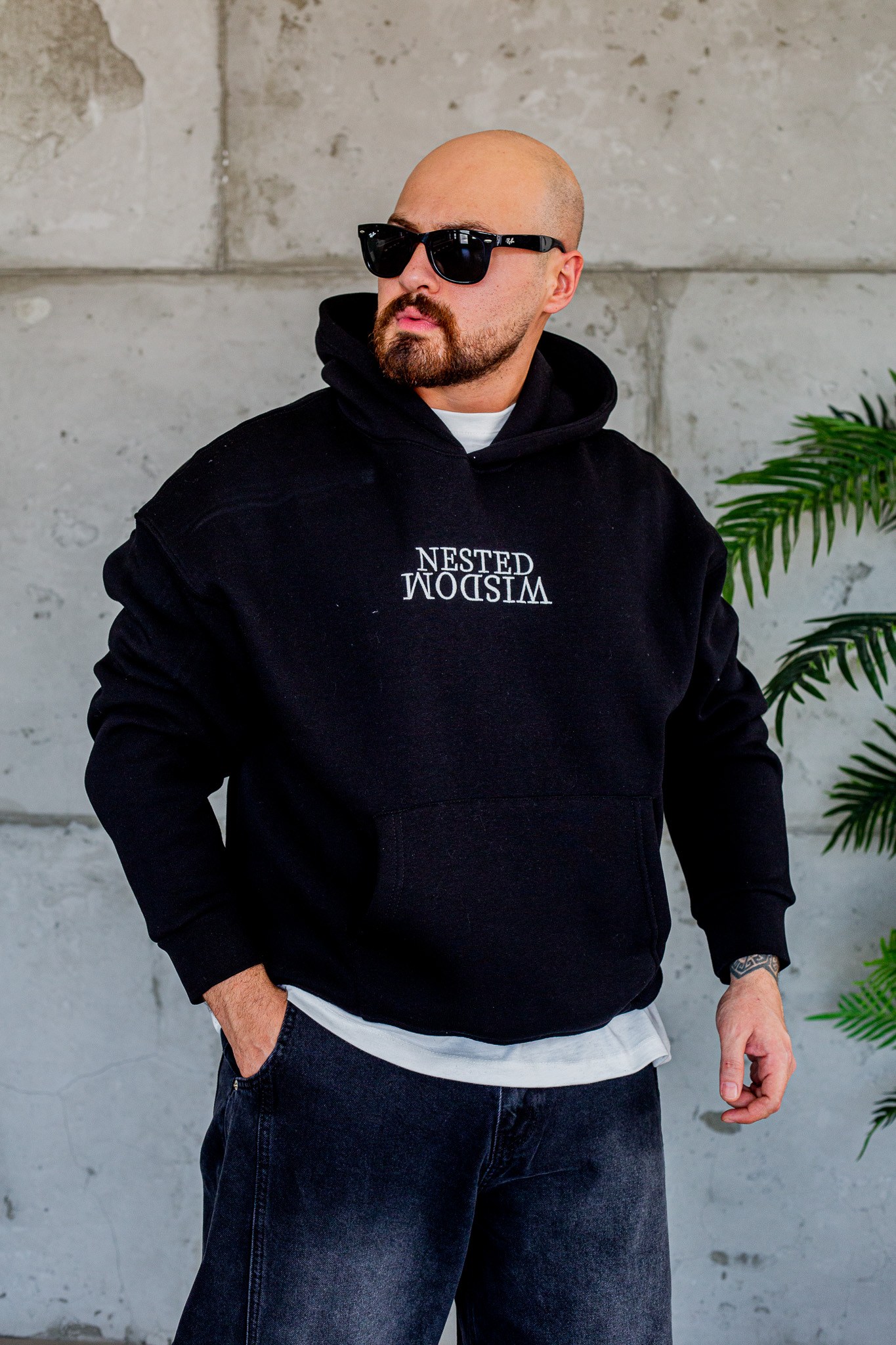 Baykuş İllüstrasyonlu Kanguru Cepli Sweatshirt (SVTS112)