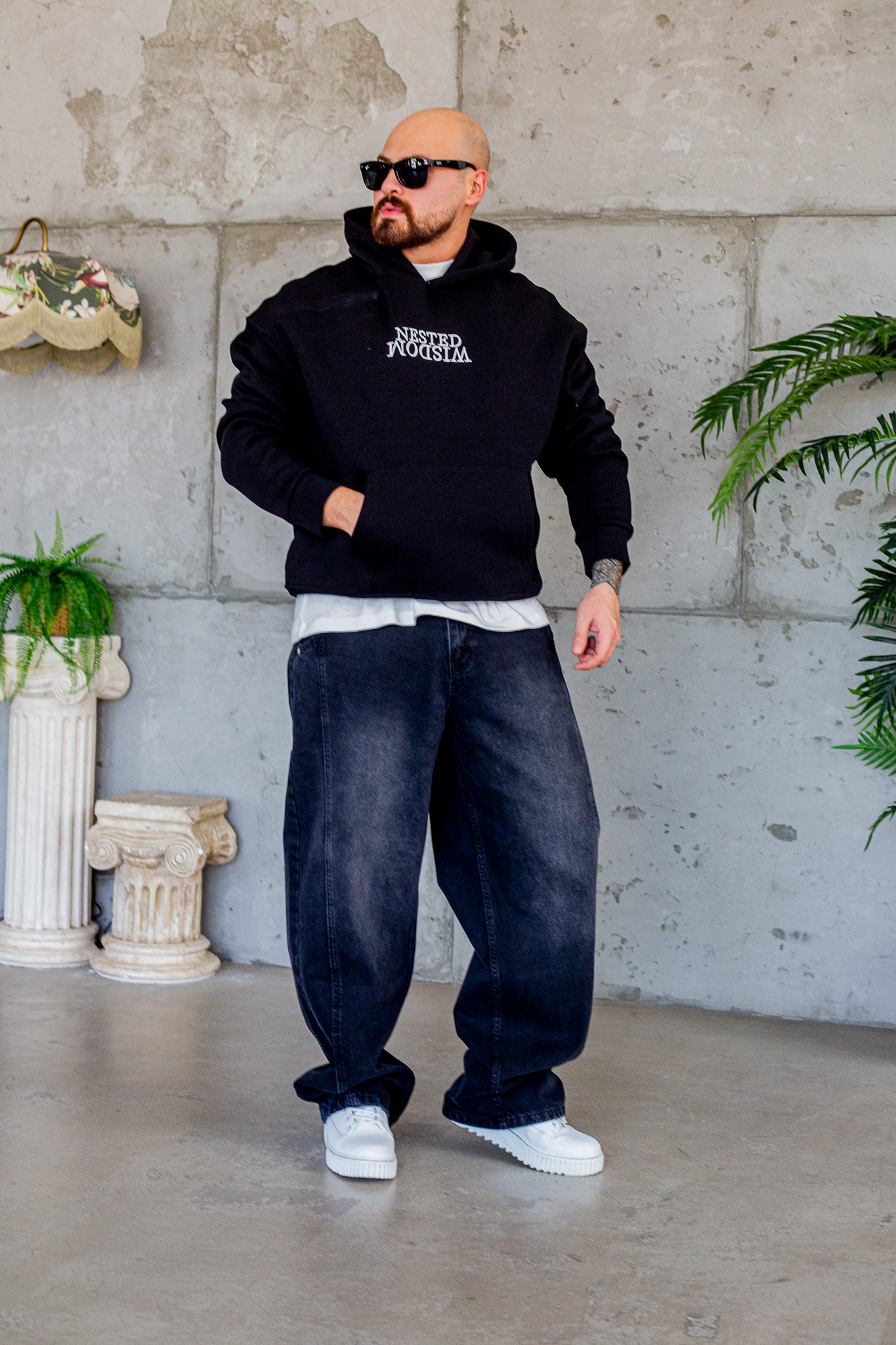 Baykuş İllüstrasyonlu Kanguru Cepli Sweatshirt (SVTS112)