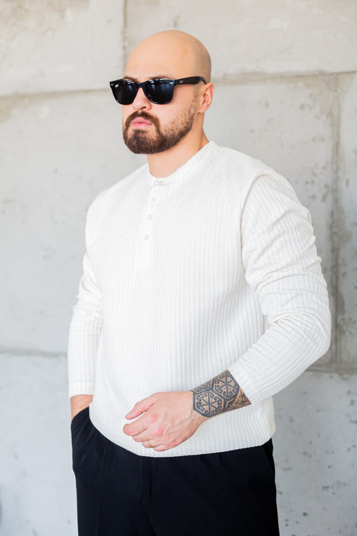 Çizgi Detalı Düğmeli Sweatshirt (SVTB119)