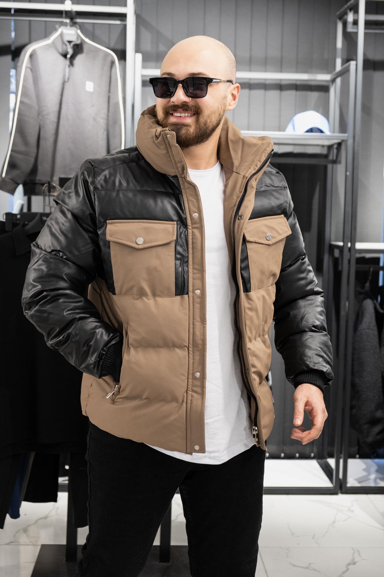 Deri Detaylı Şişme Mont (İGKR06)