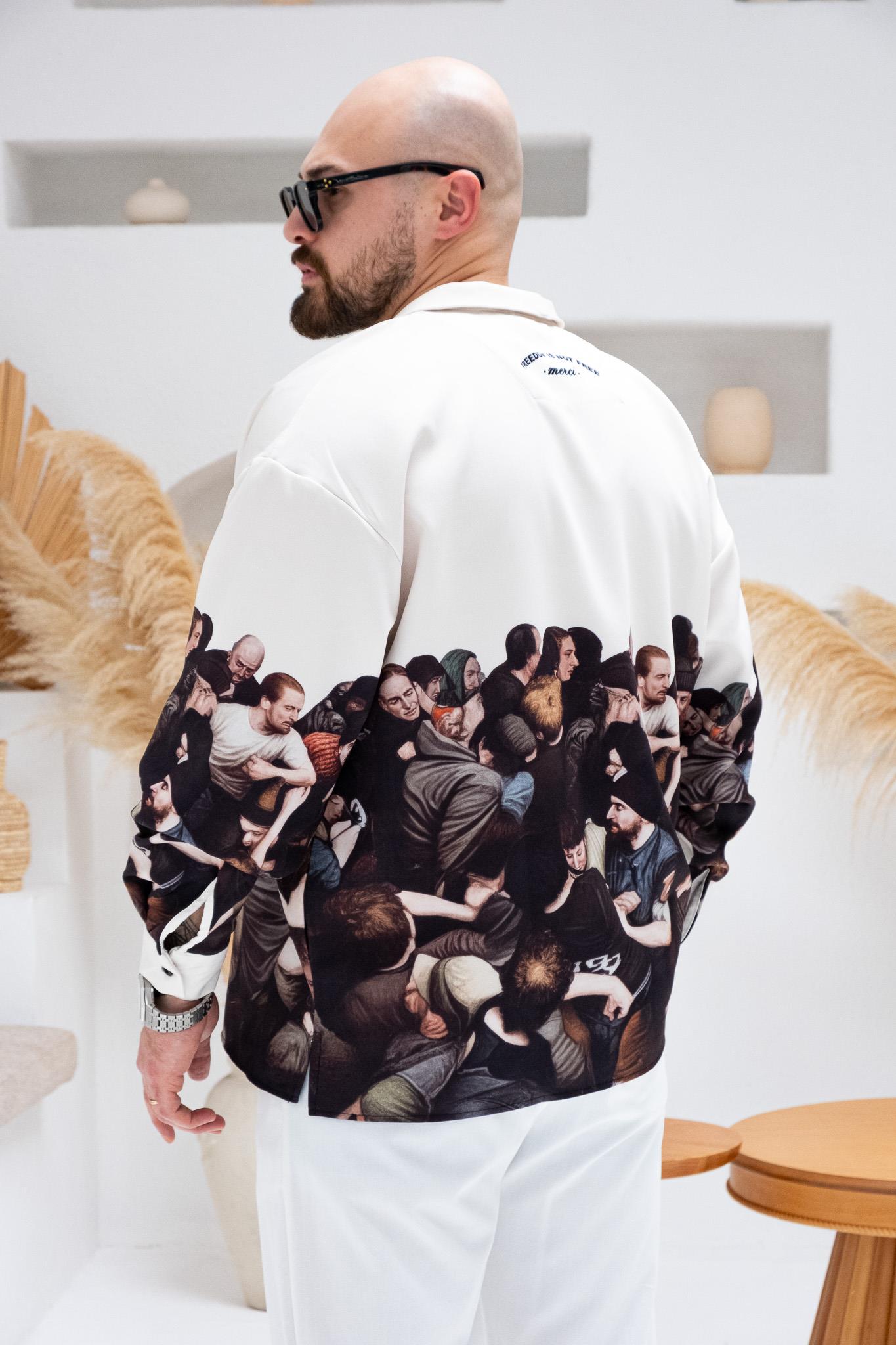 Desenli Dubble Hürrem Kumaş Oversize Gömlek (GM78)