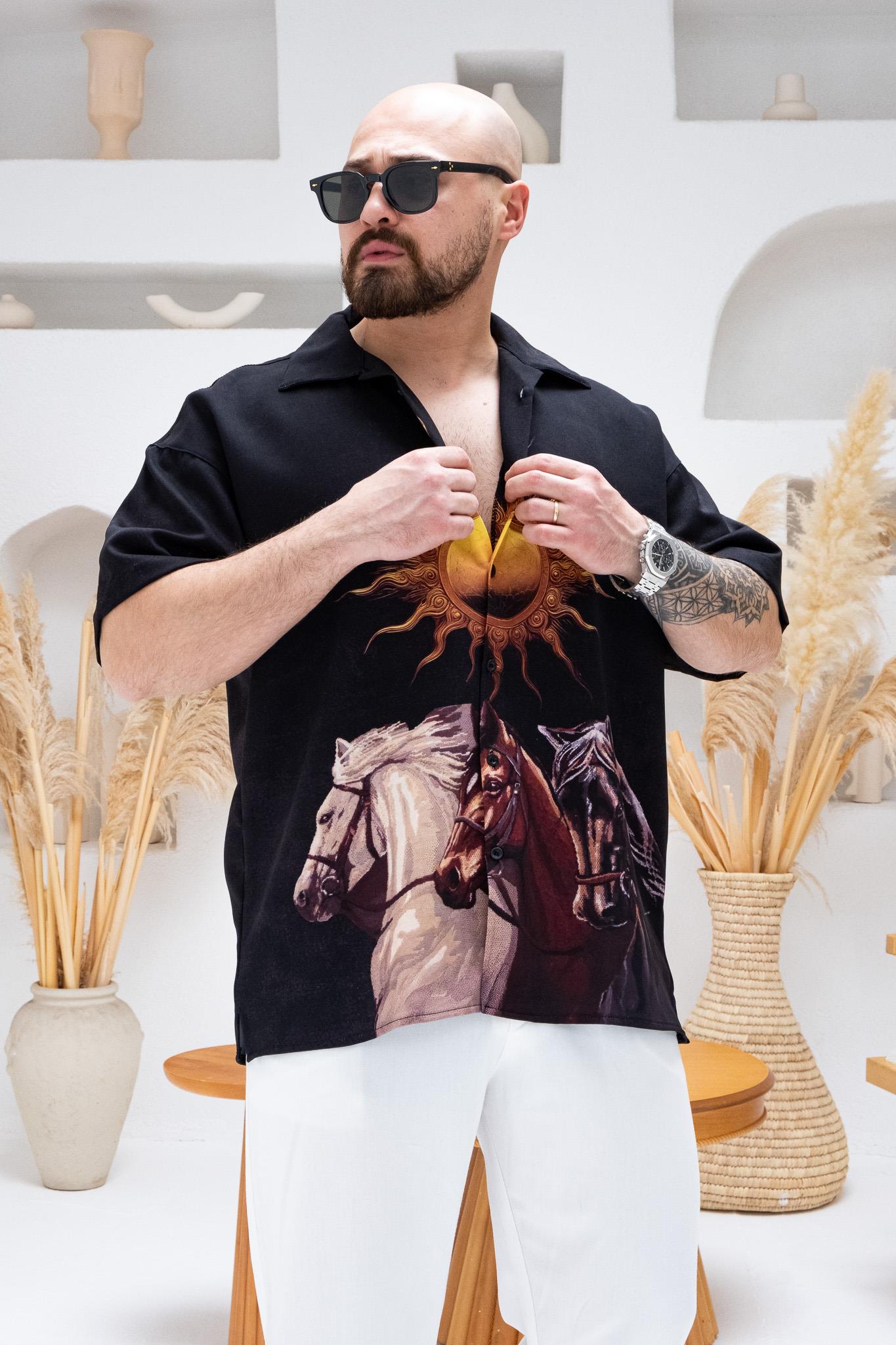 Desenli Dubble Hürrem Kumaş Oversize Gömlek (GM71)