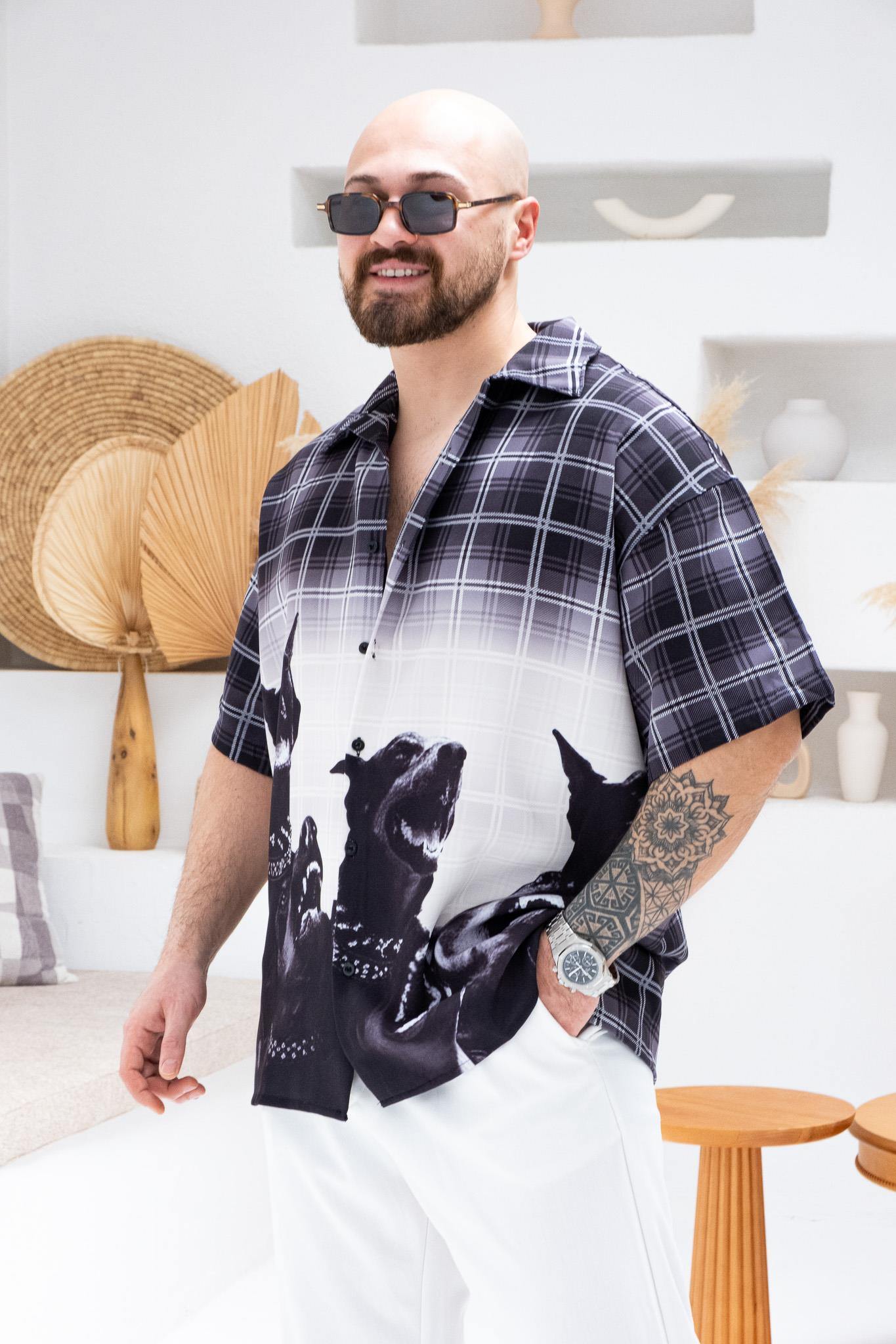Desenli Dubble Hürrem Kumaş Oversize Gömlek (GM72)
