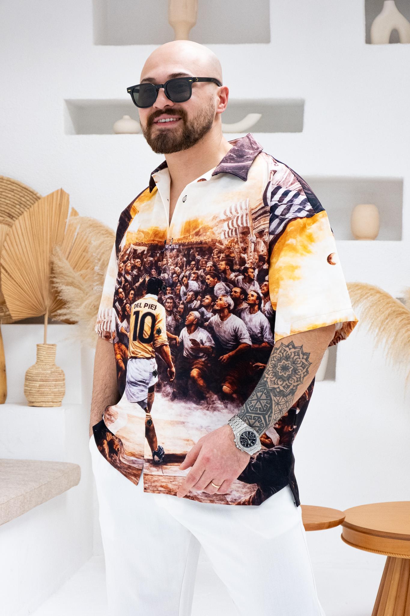 Desenli Dubble Hürrem Kumaş Oversize Gömlek (GM76)