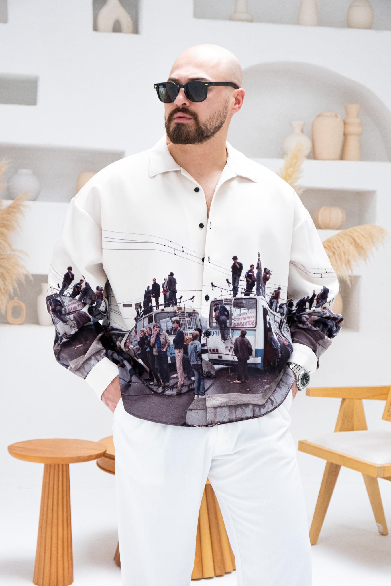 Desenli Dubble Hürrem Kumaş Oversize Gömlek (GM77)