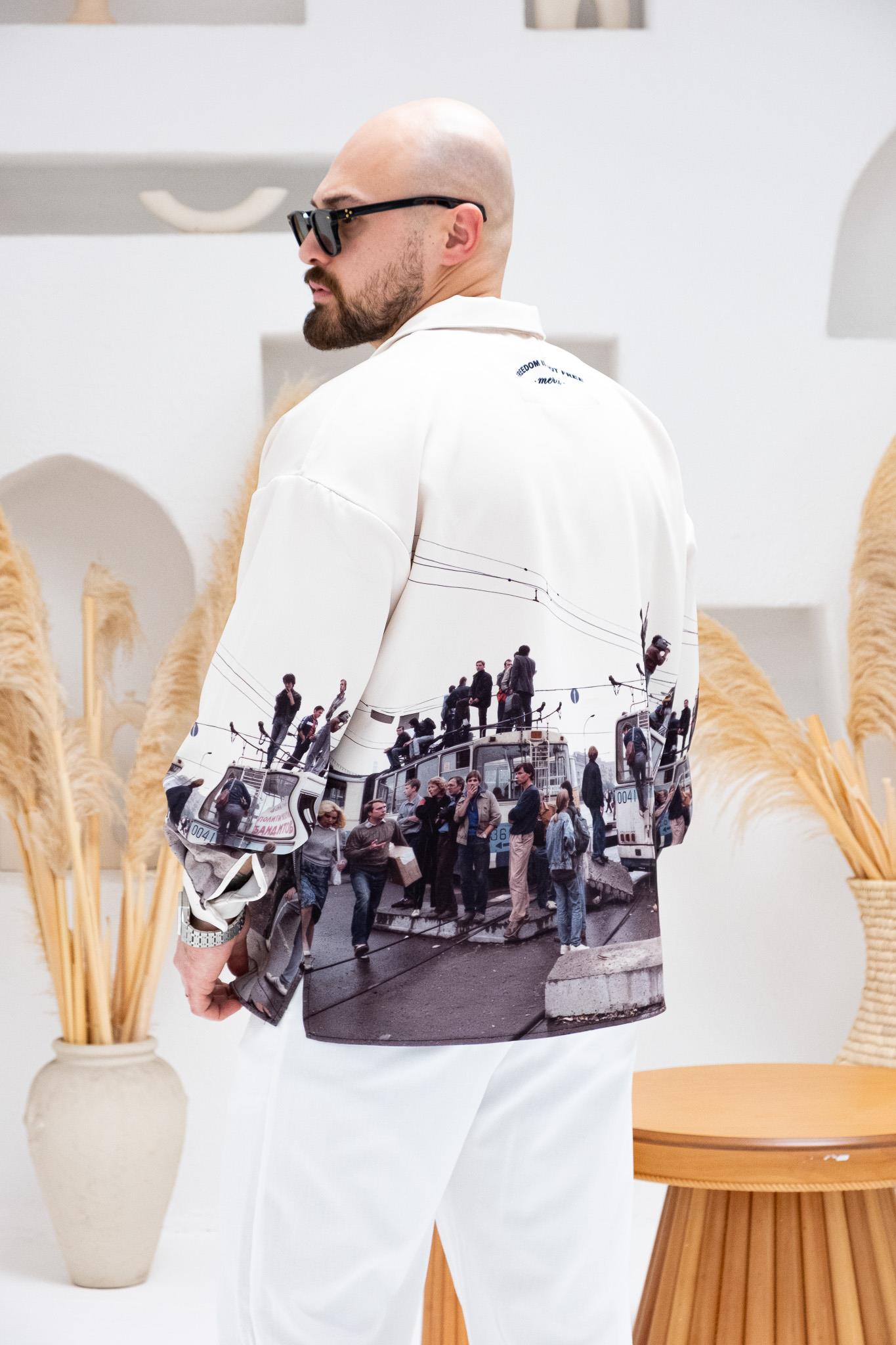 Desenli Dubble Hürrem Kumaş Oversize Gömlek (GM77)
