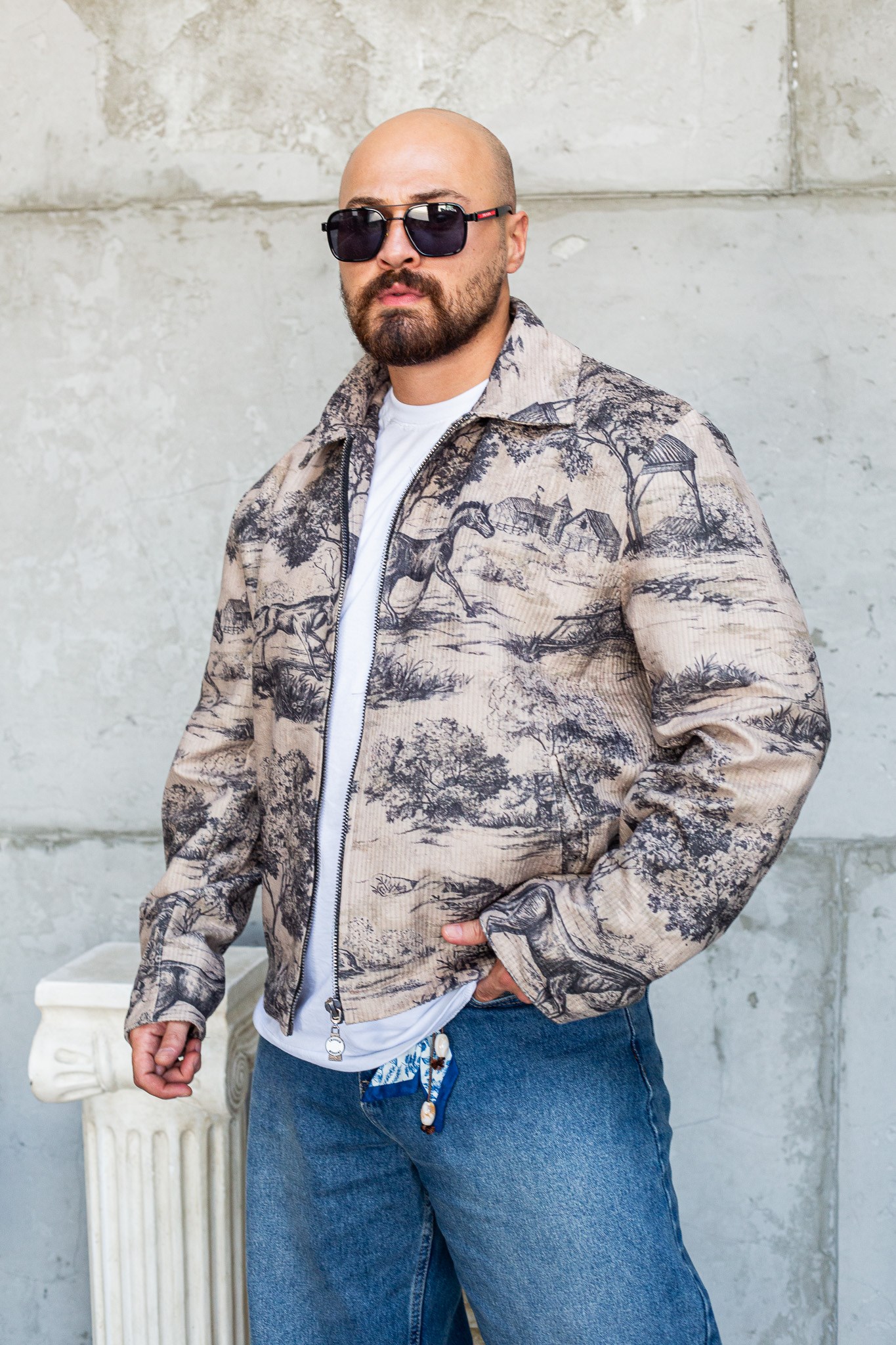 Doğa Motifli Rahat Kesim Mevsimlik Erkek Ceket (MEV71)