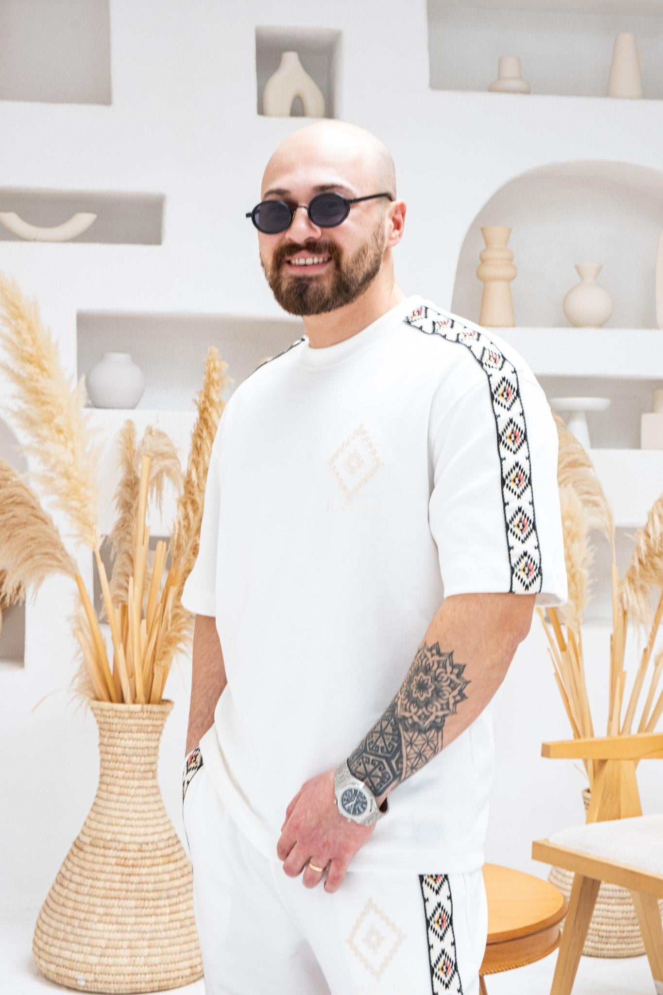 Etnik Desen Detaylı Alt/Üst Rahat Kalıp Takım (TKB44)