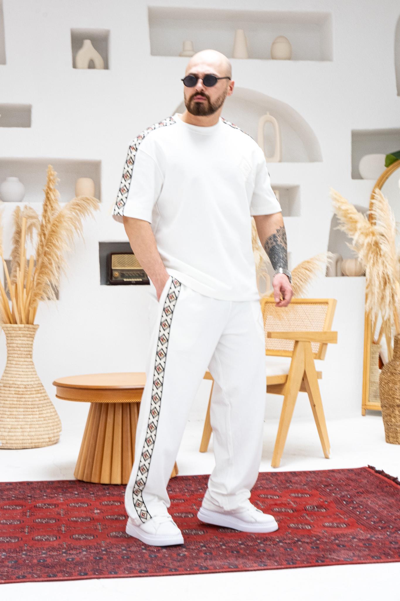 Etnik Desen Detaylı Alt/Üst Rahat Kalıp Takım (TKB44)