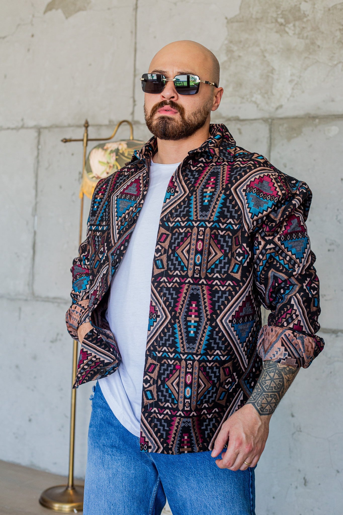 Etnik Patterned Relaxed Fit Shirt (GM50)