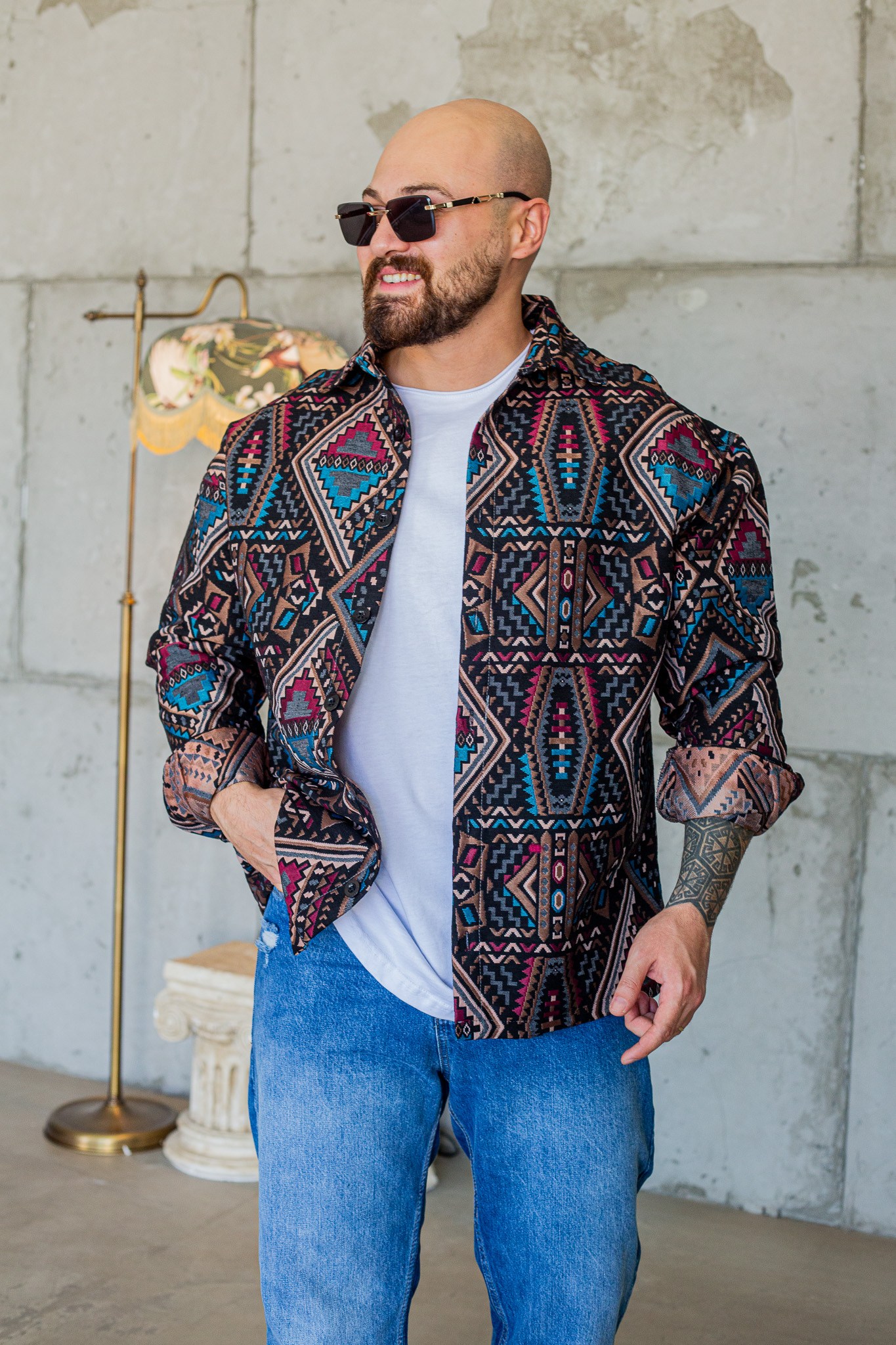 Etnik Patterned Relaxed Fit Shirt (GM50)