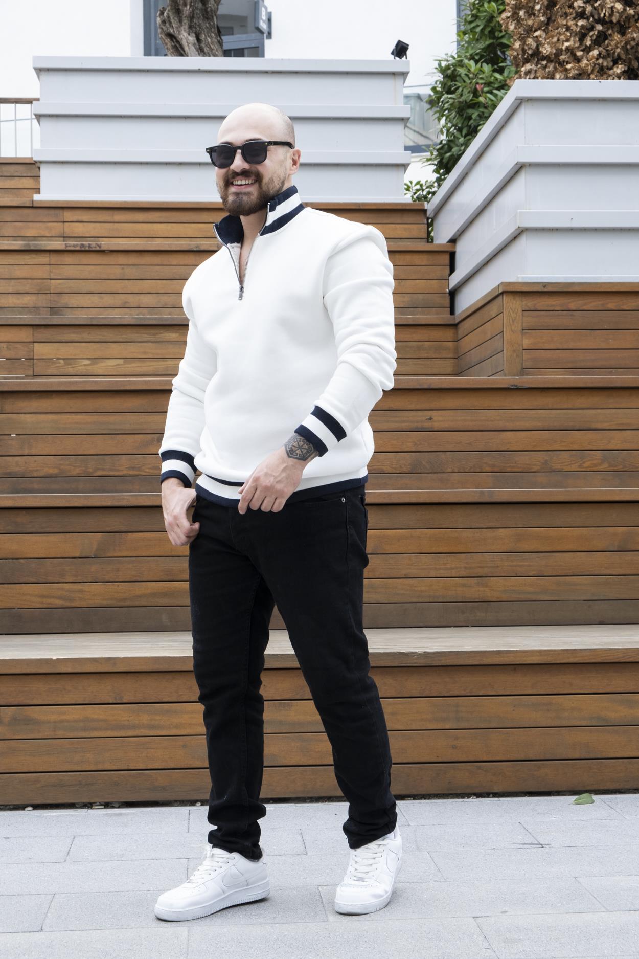 Fermuarlı Üç İplik Sweatshirt (SVTB27)
