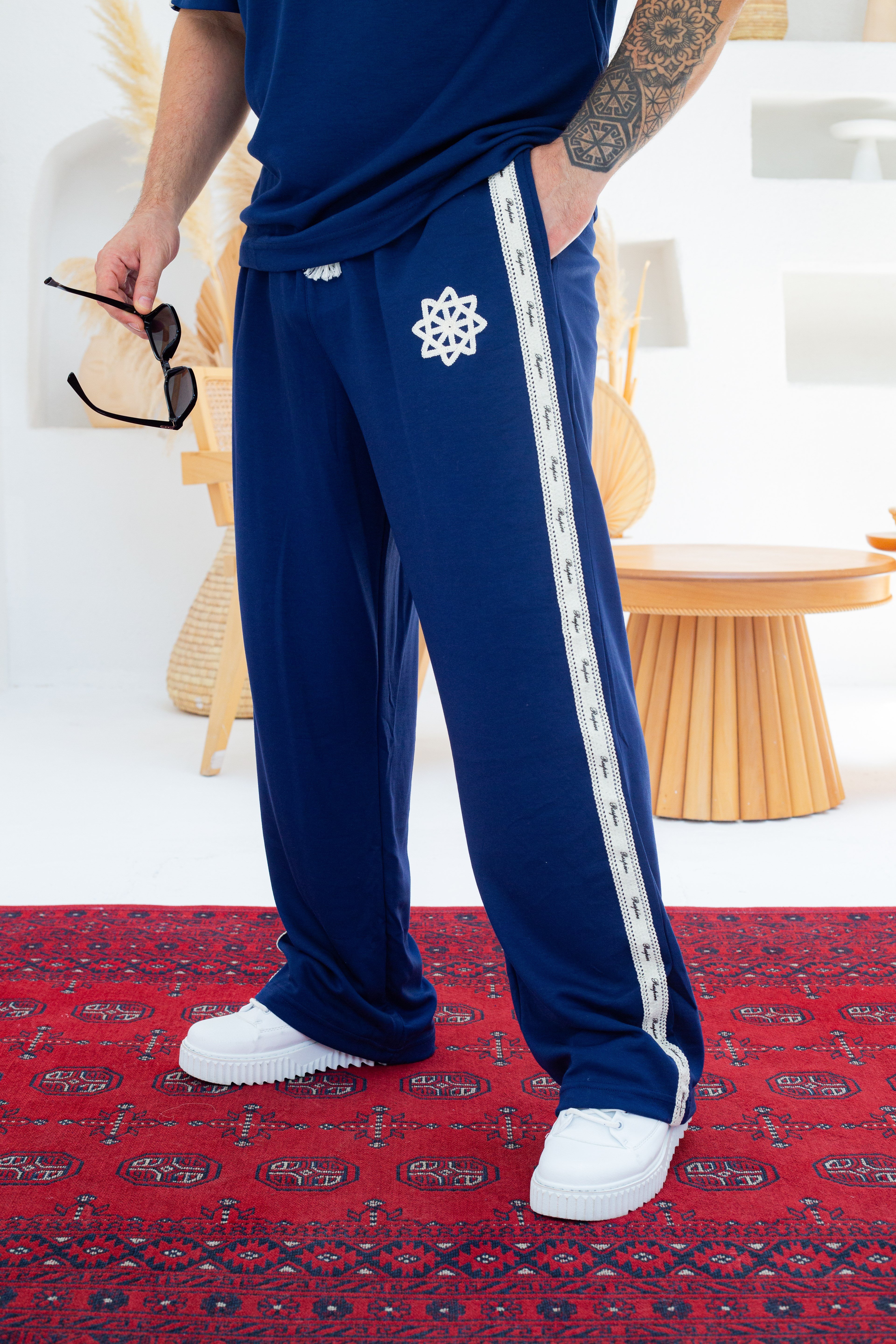 Geometrik Nakış ve Şerit Detaylı Oysho Oversize Takım (TKL54)