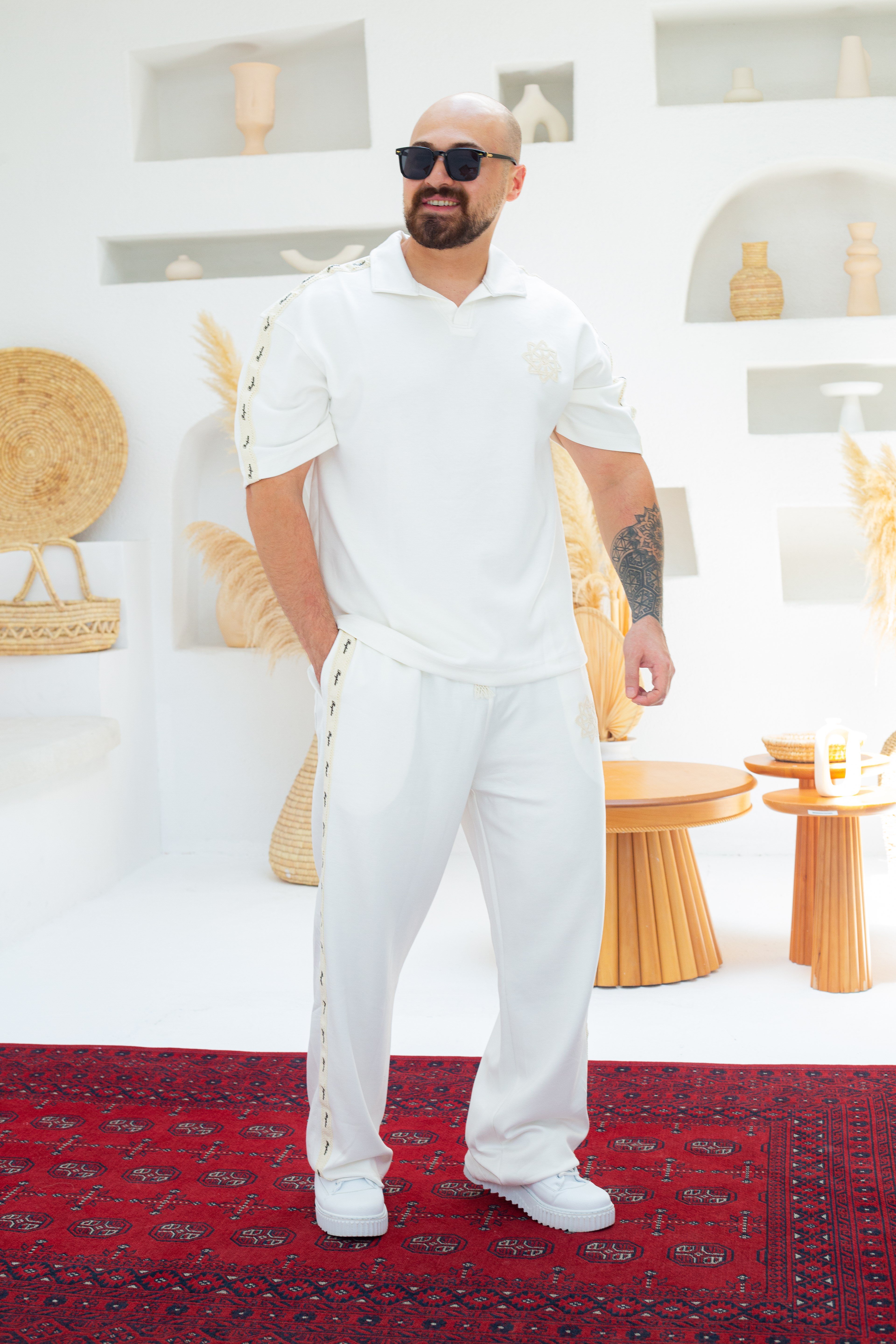 Geometrik Nakış ve Şerit Detaylı Oysho Oversize Takım (TKB54)