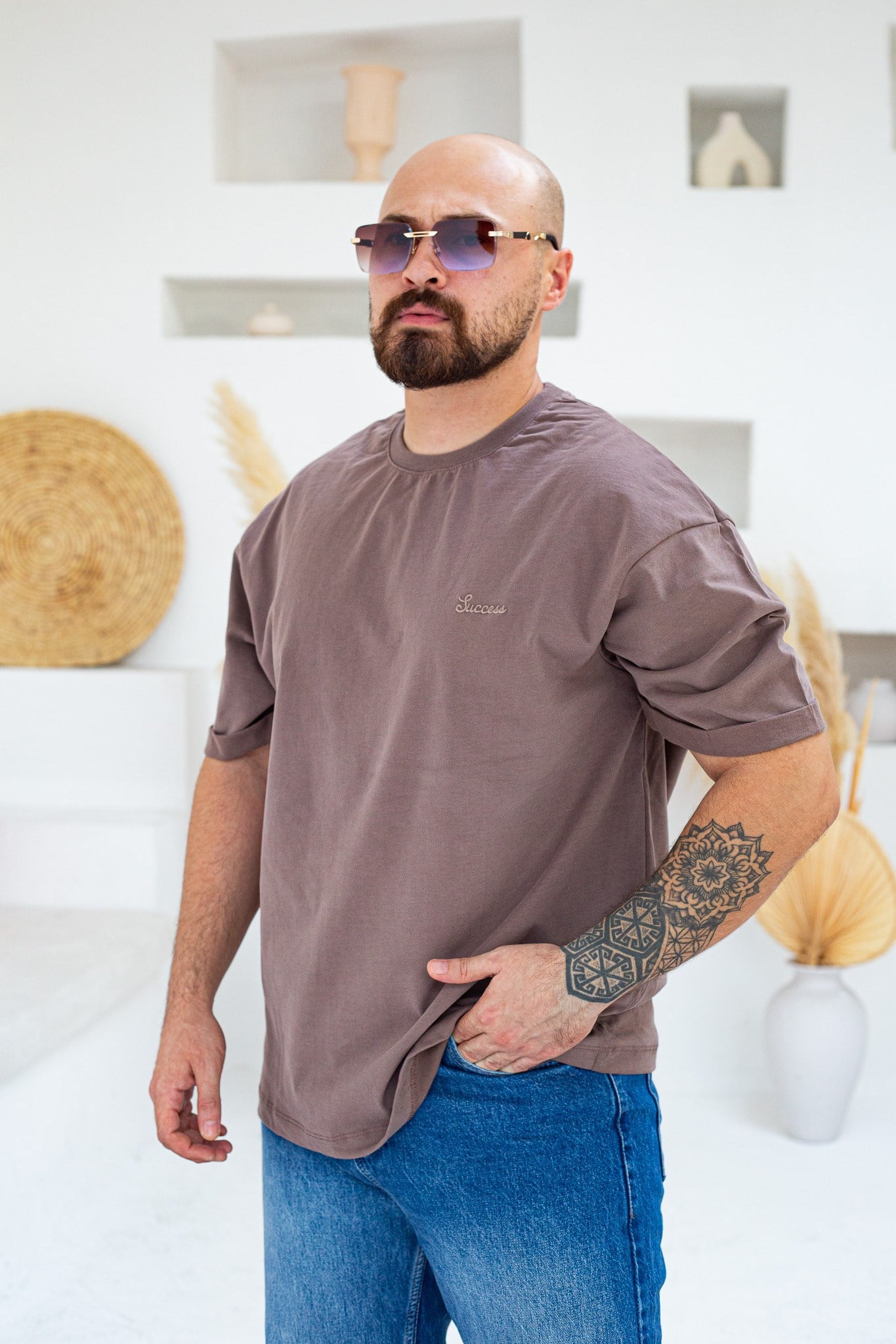 Göğüs Nakış Detaylı Oversize T-Shirt (TSKA109)