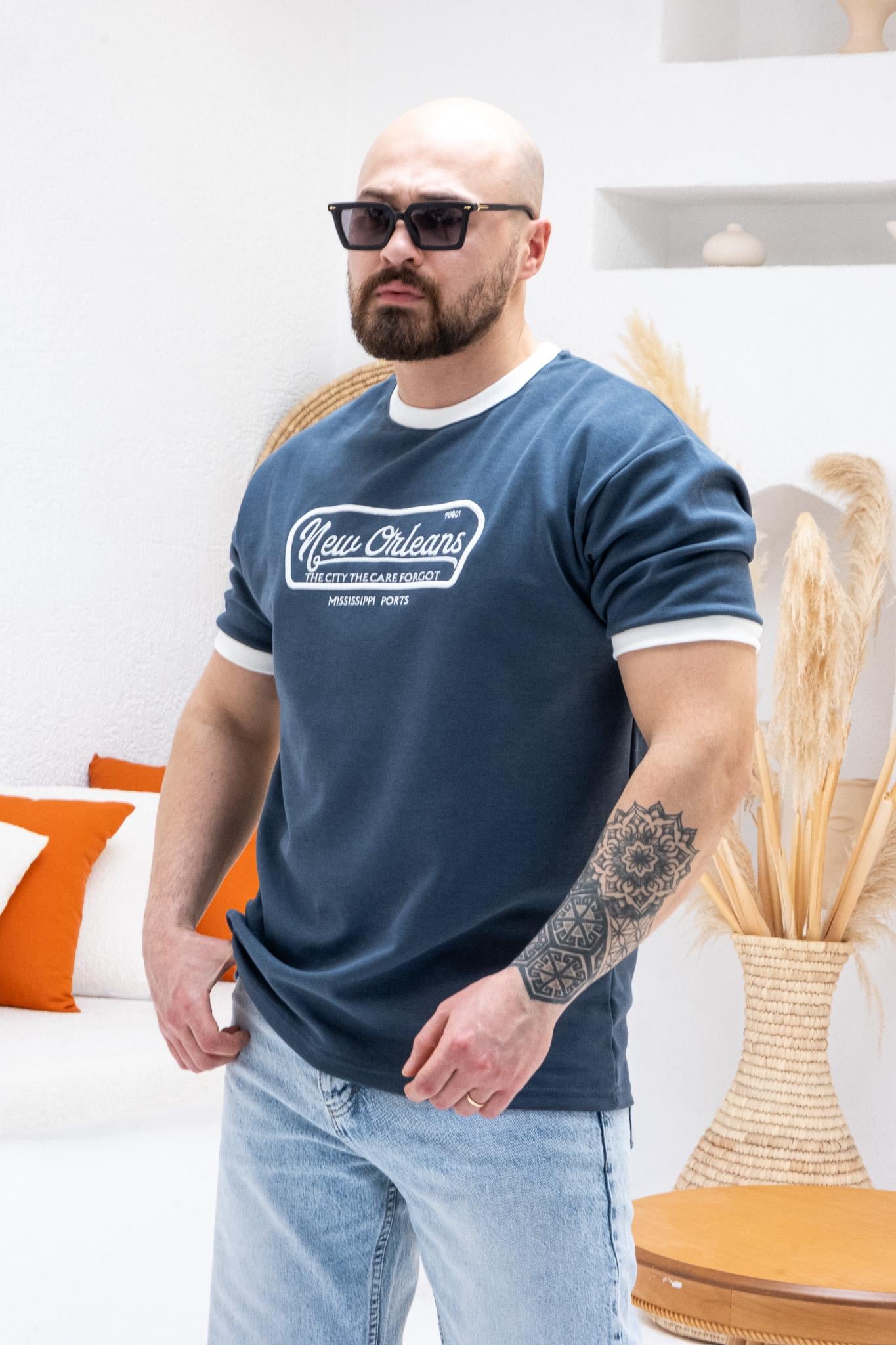 Göğüs Nakış Detaylı Oversize T-shirt (TSM62)