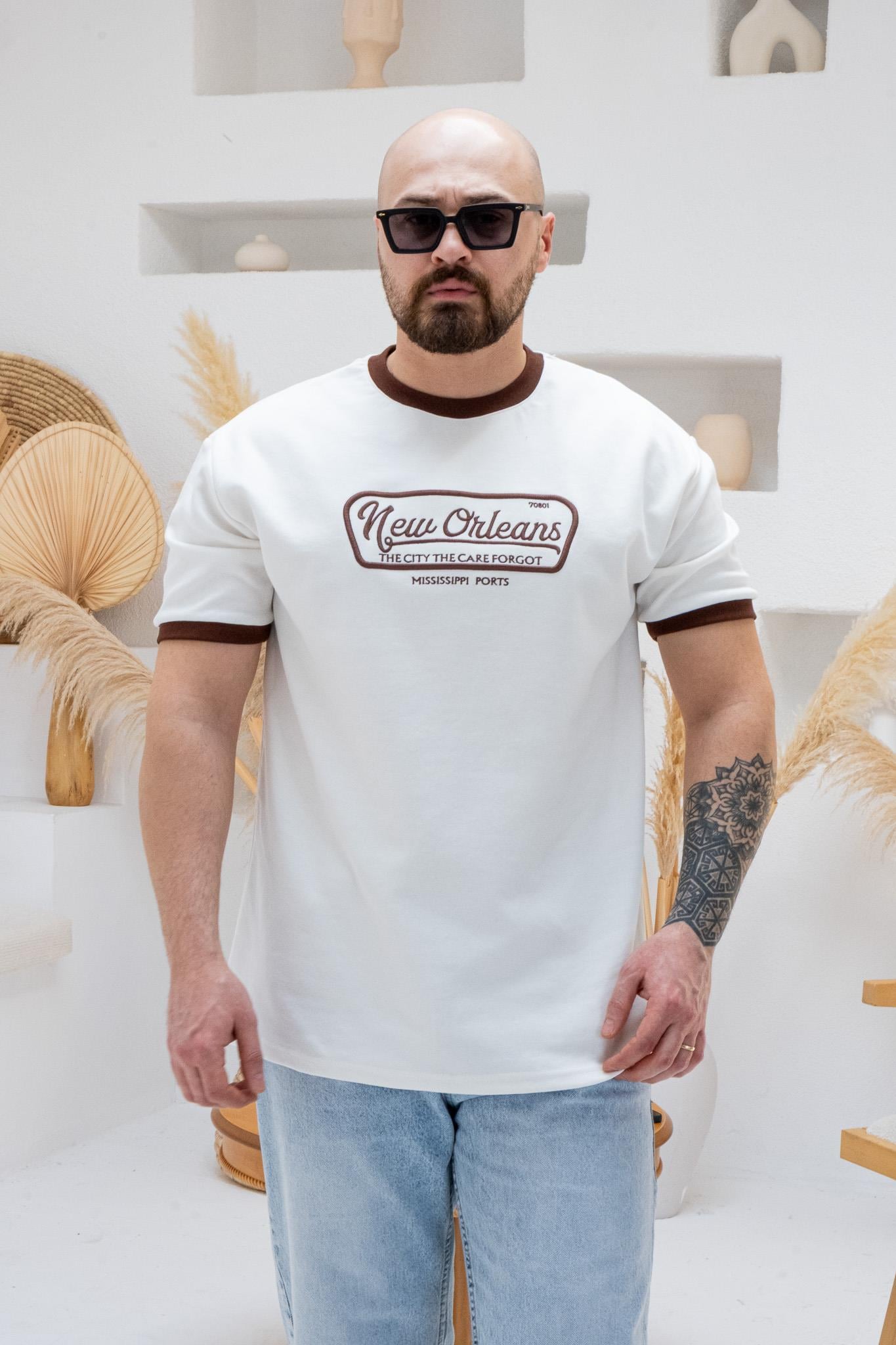 Göğüs Nakış Detaylı Oversize T-shirt (TSB62)