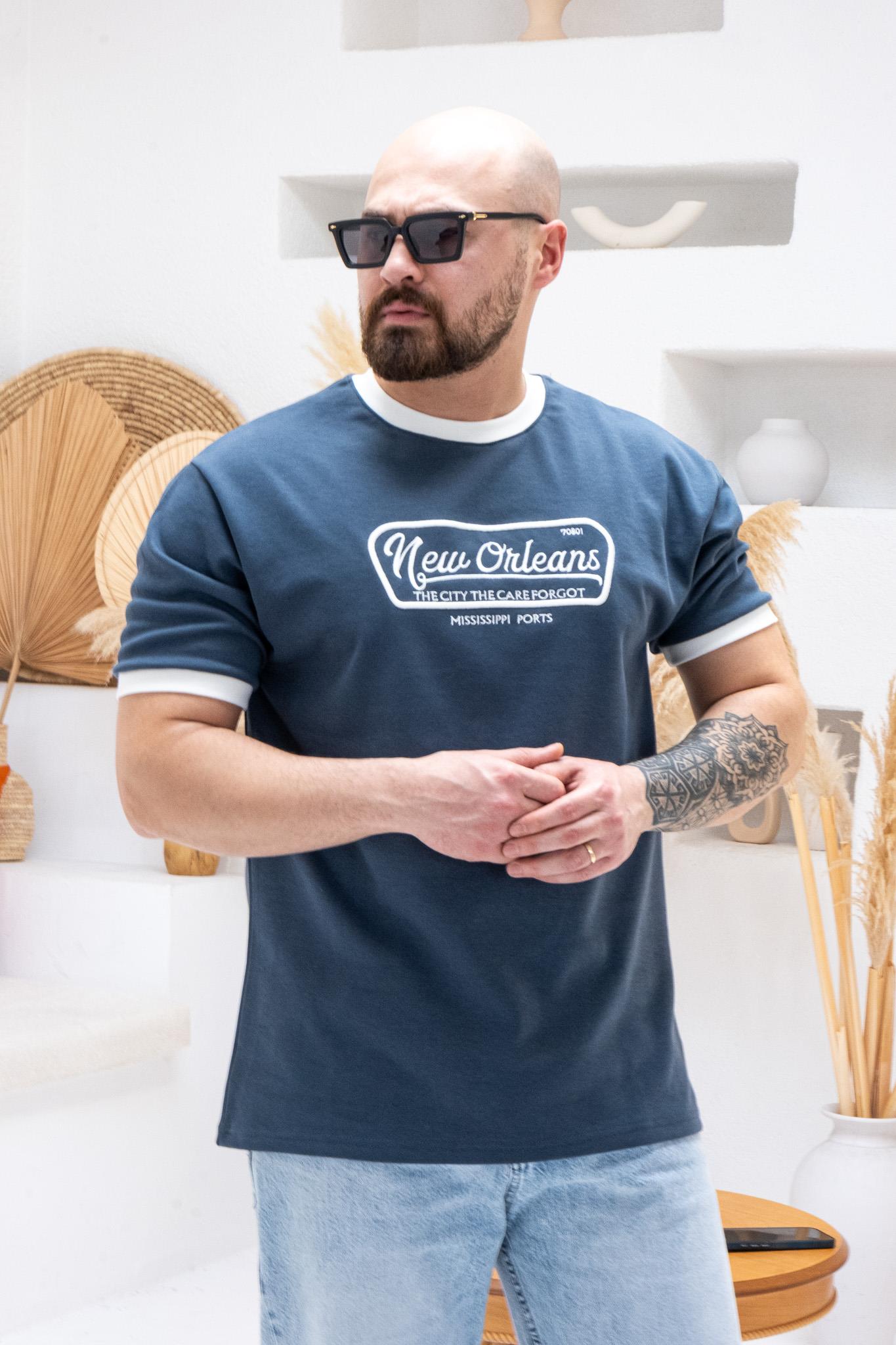 Göğüs Nakış Detaylı Oversize T-shirt (TSM62)