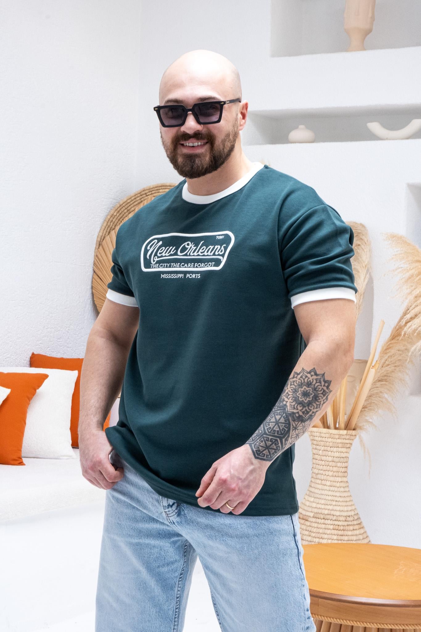 Göğüs Nakış Detaylı Oversize T-shirt (TSY62)