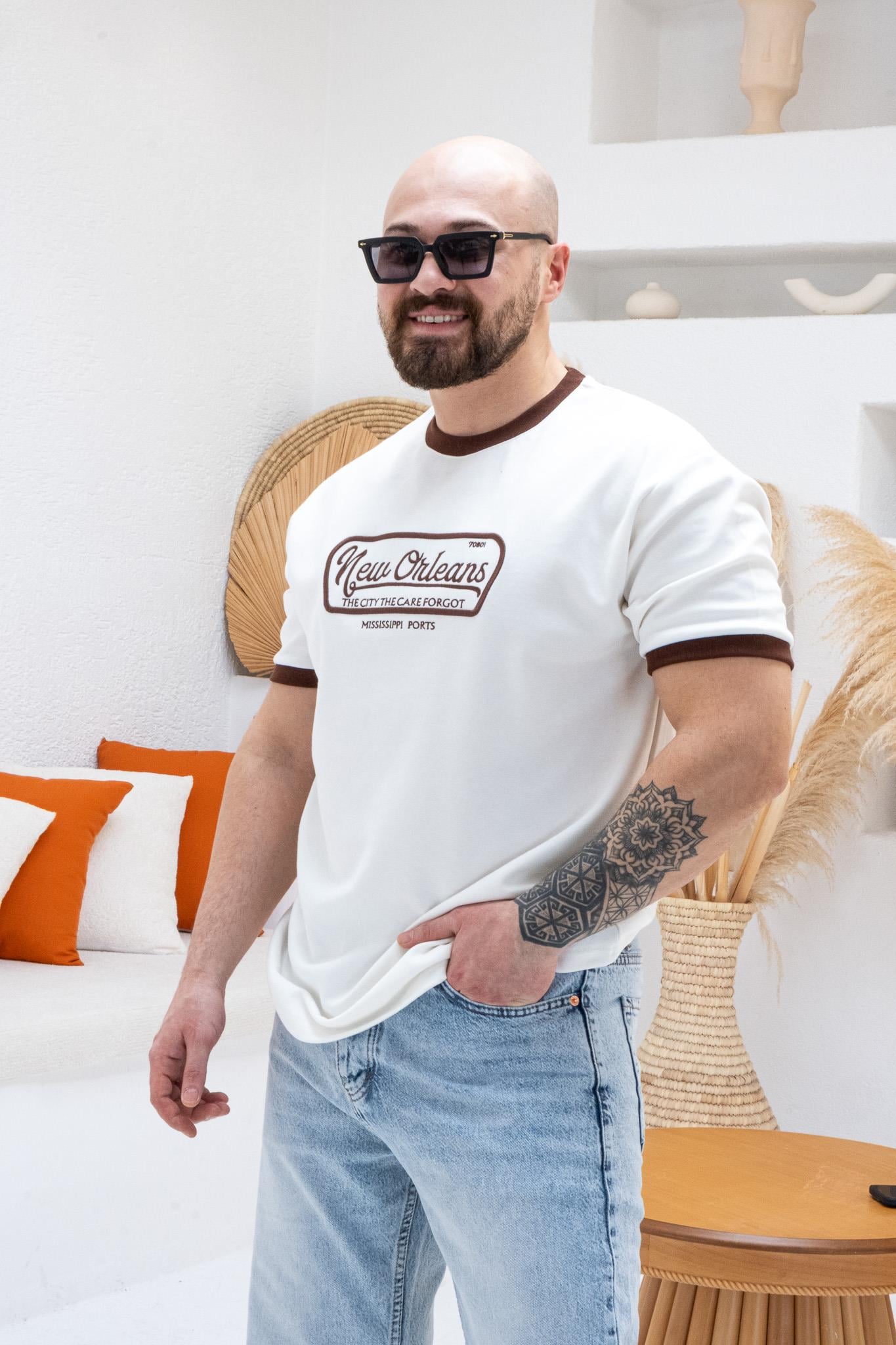 Göğüs Nakış Detaylı Oversize T-shirt (TSB62)