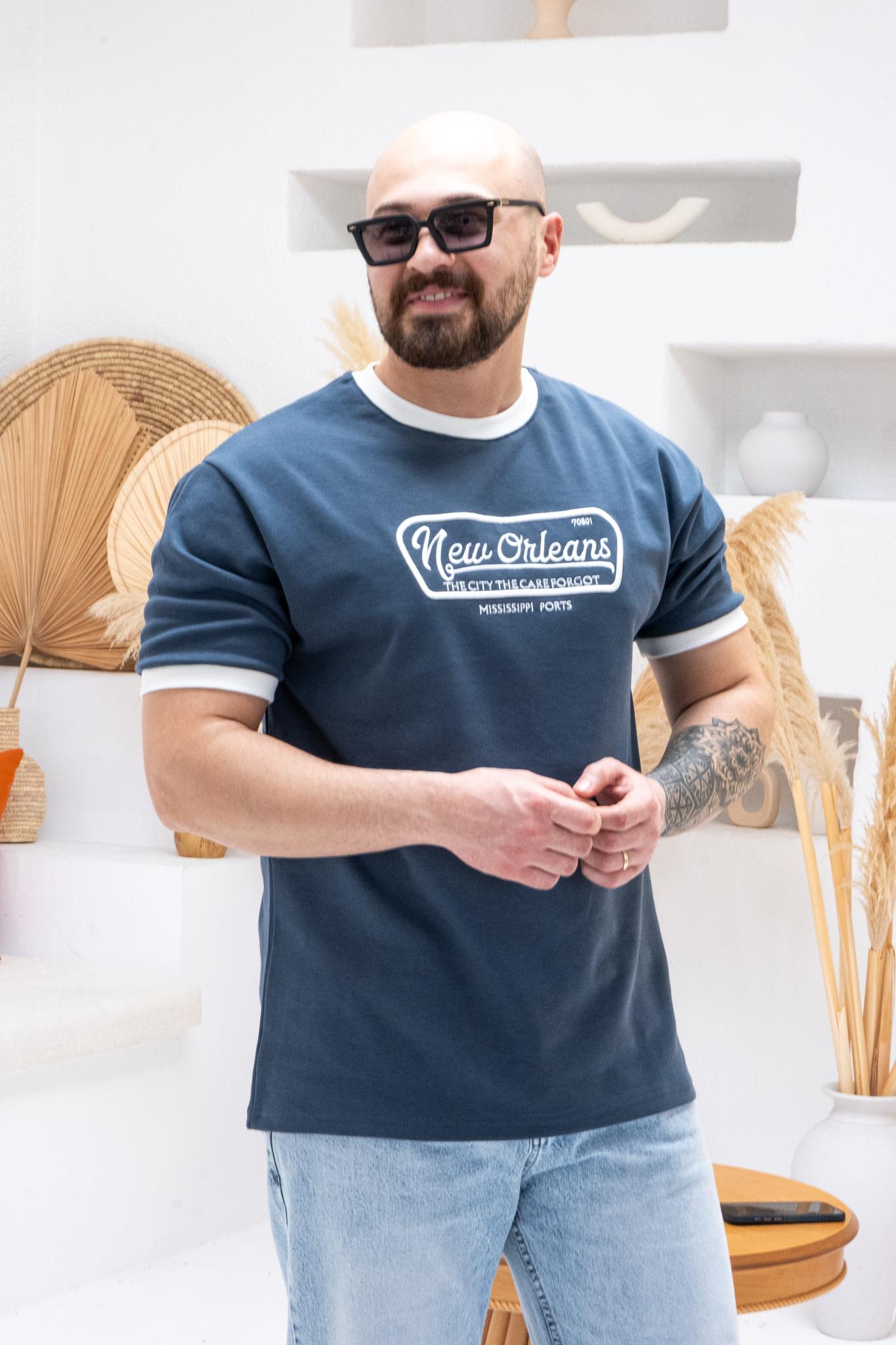 Göğüs Nakış Detaylı Oversize T-shirt (TSM62)
