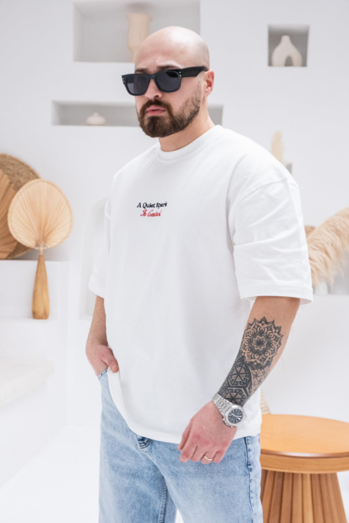 Göğüs Sırt Baskılı Ve Nakışlı Oversize T-shirt(TSB58)