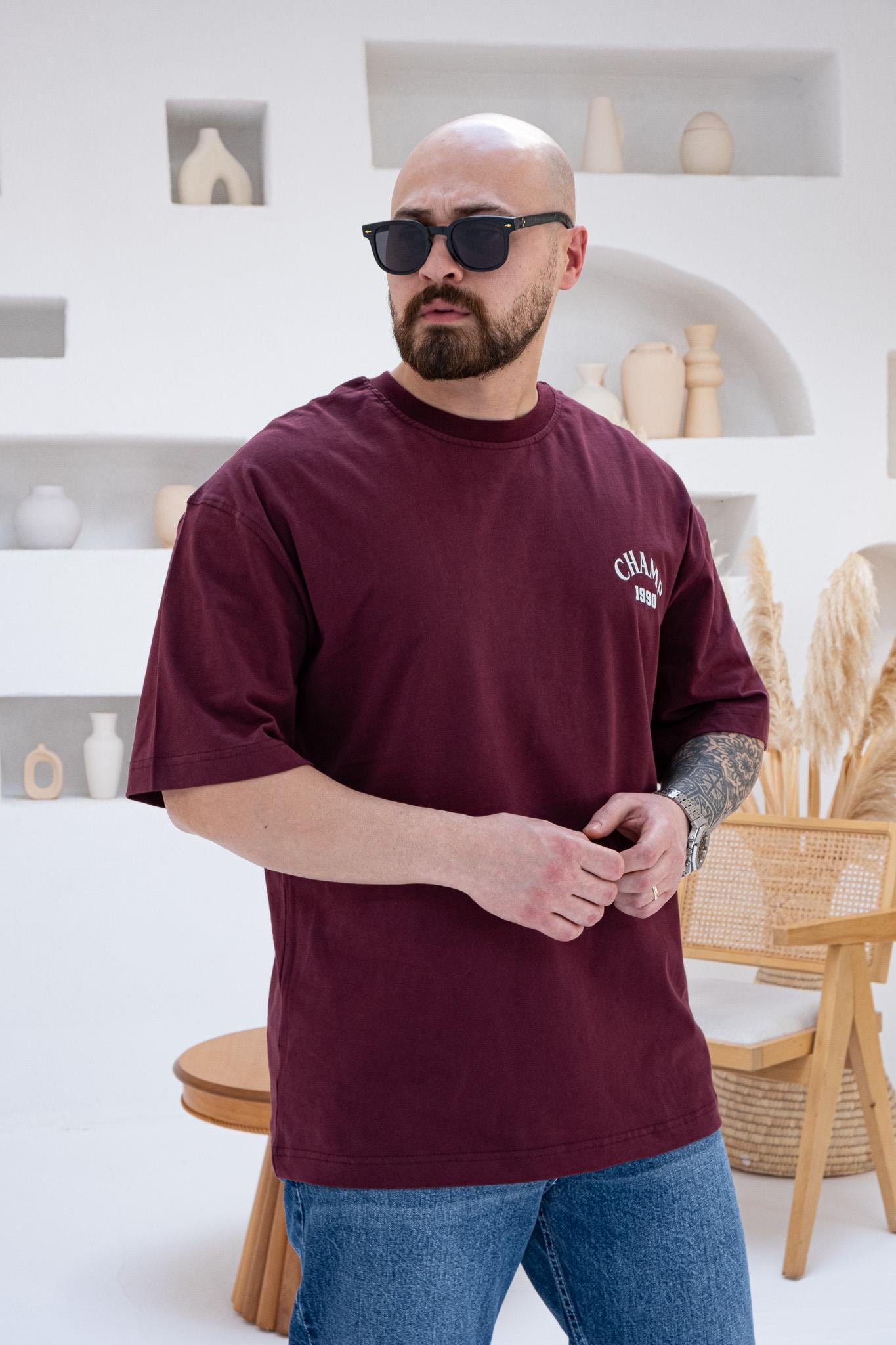 Göğüs Ve Sırt Baskılı Oversize Tişört (TSBO52)