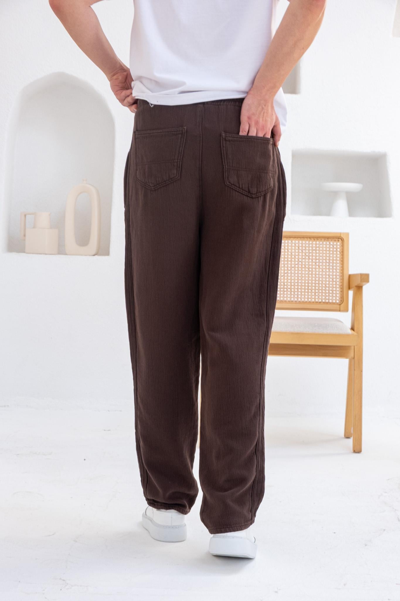 İnce Gabardin Şerit Detaylı Jogger Pantolon (JGKA34)