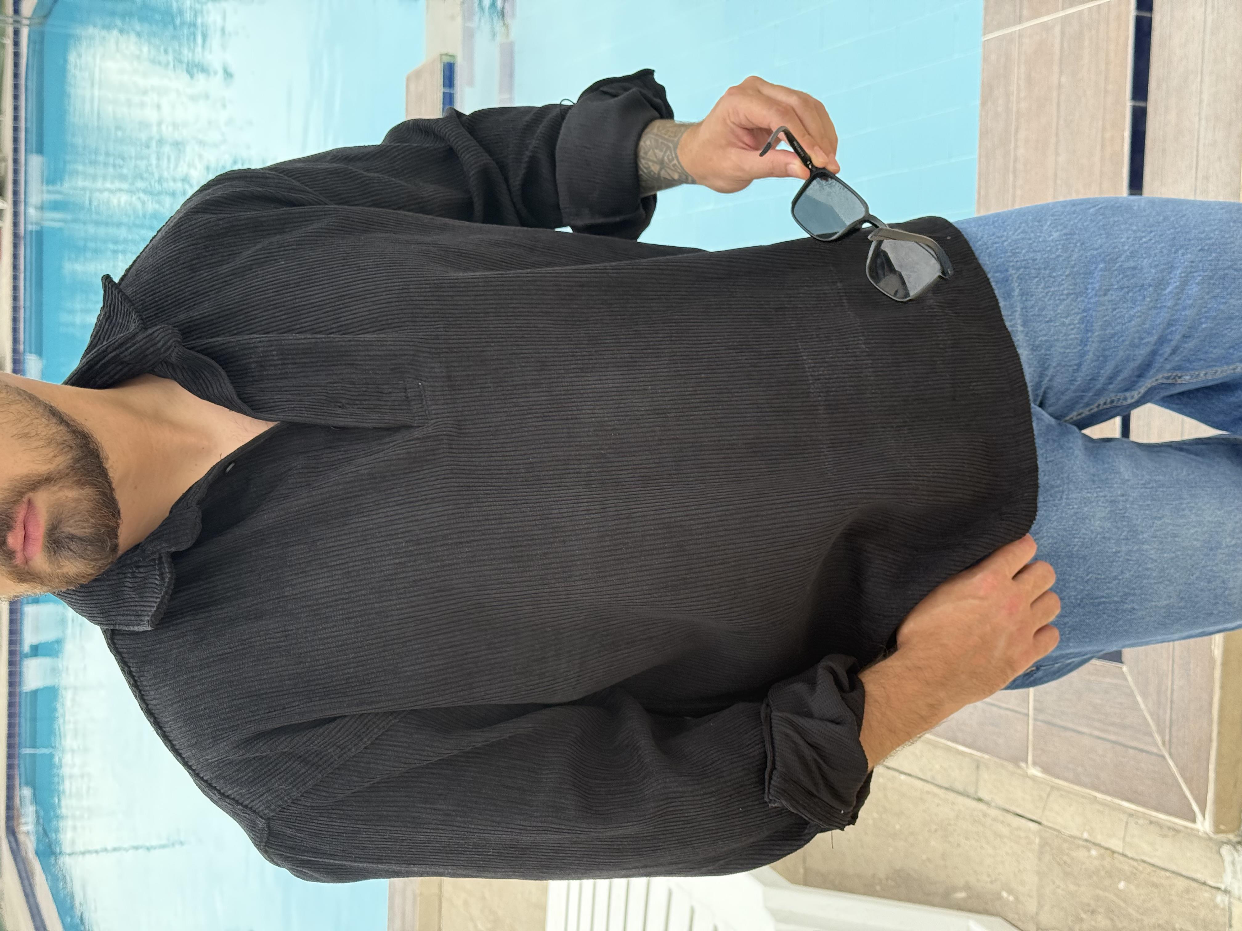 Kadife Polo Yaka Oversize Sweatshirt (SVTS46)