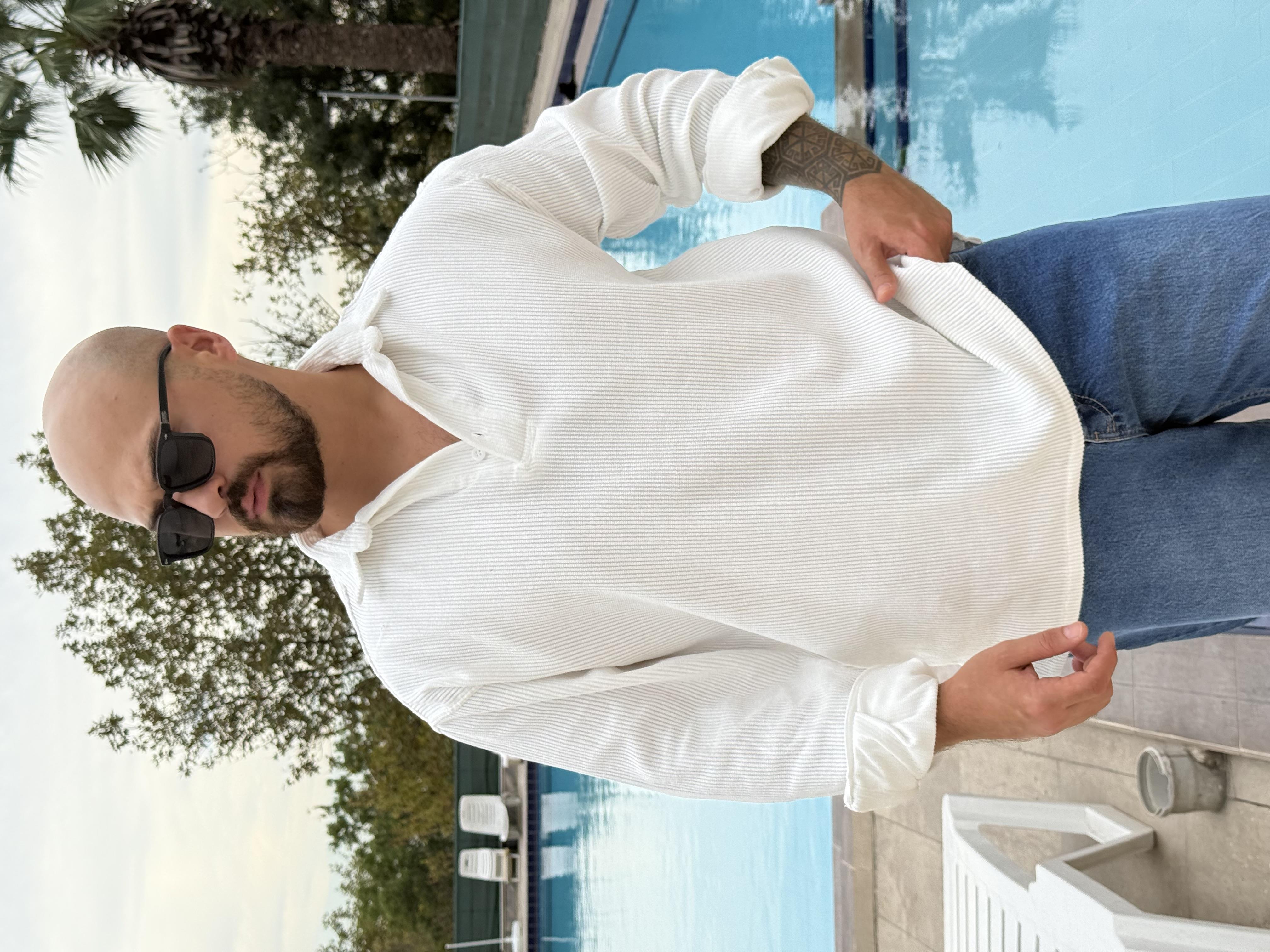 Kadife Polo Yaka Oversize Sweatshirt (SVTB46)