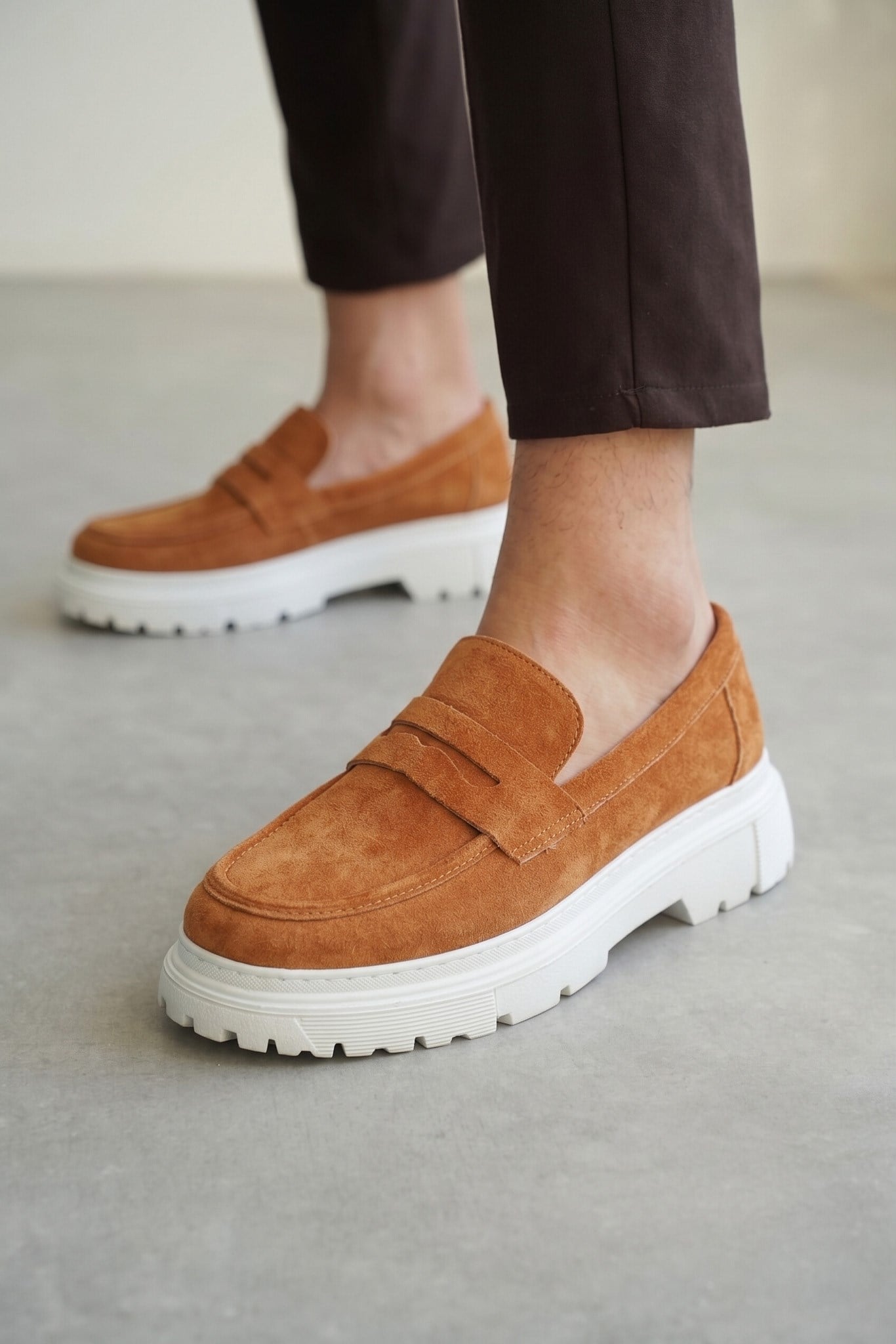 Kalın Taban Tasarım Deri Loafer Ayakkabı (AYKT15)