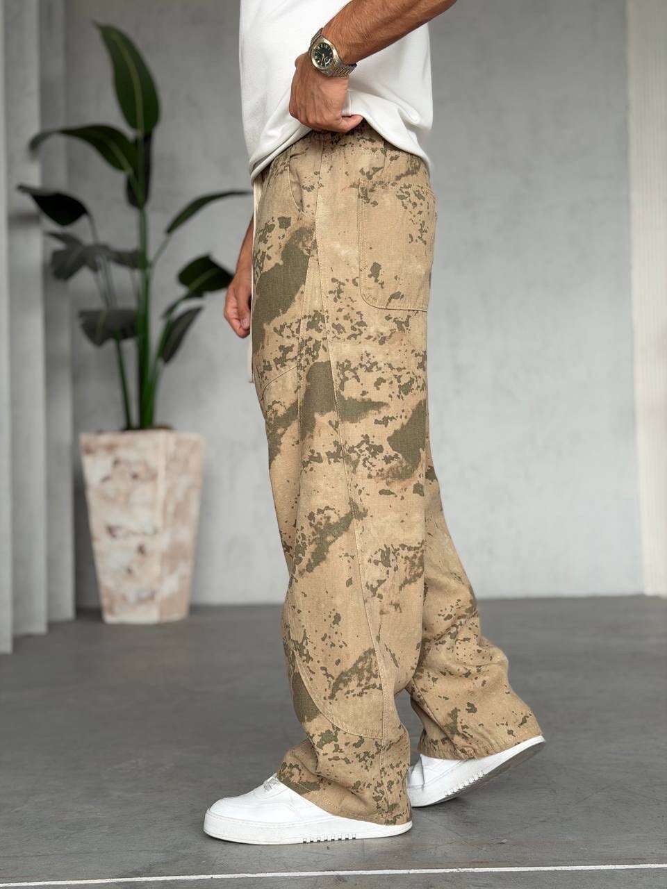 Kamuflaj Desenli Baggy Kalıp Pantolon (JG82) 