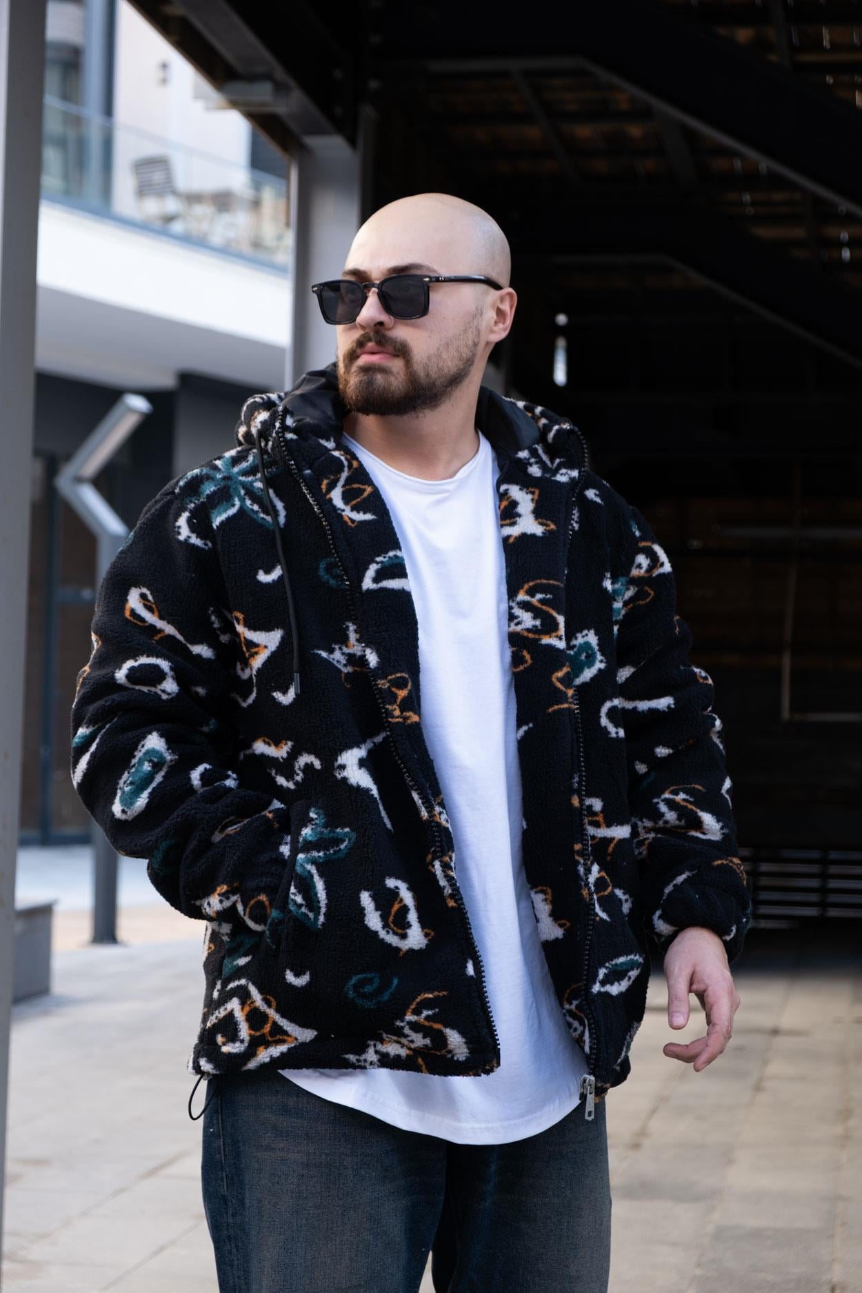 Kapüşonlu Oversize Peluş Mont (MT17)