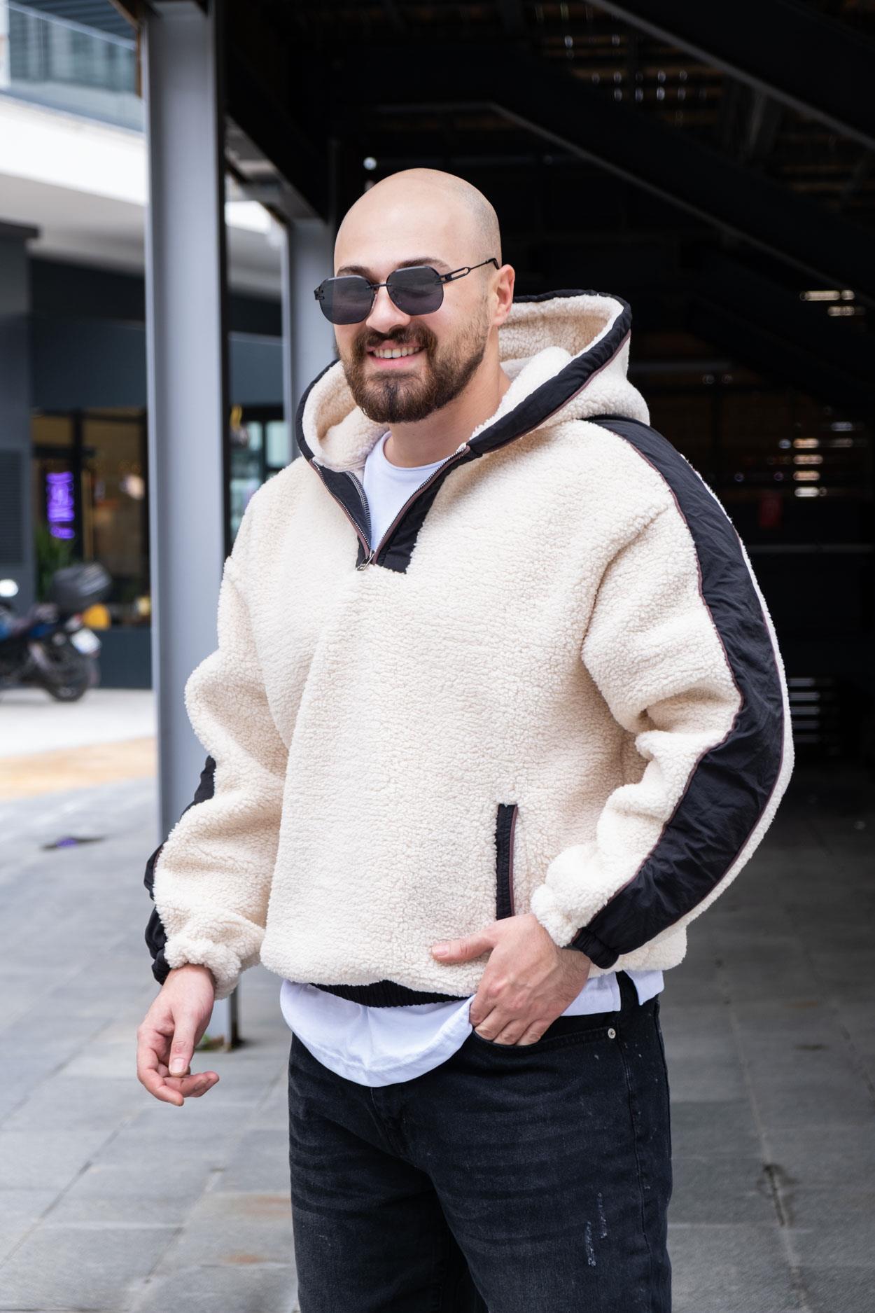 Kapüşonlu Oversize Peluş Sweatshirt (SVTK37)