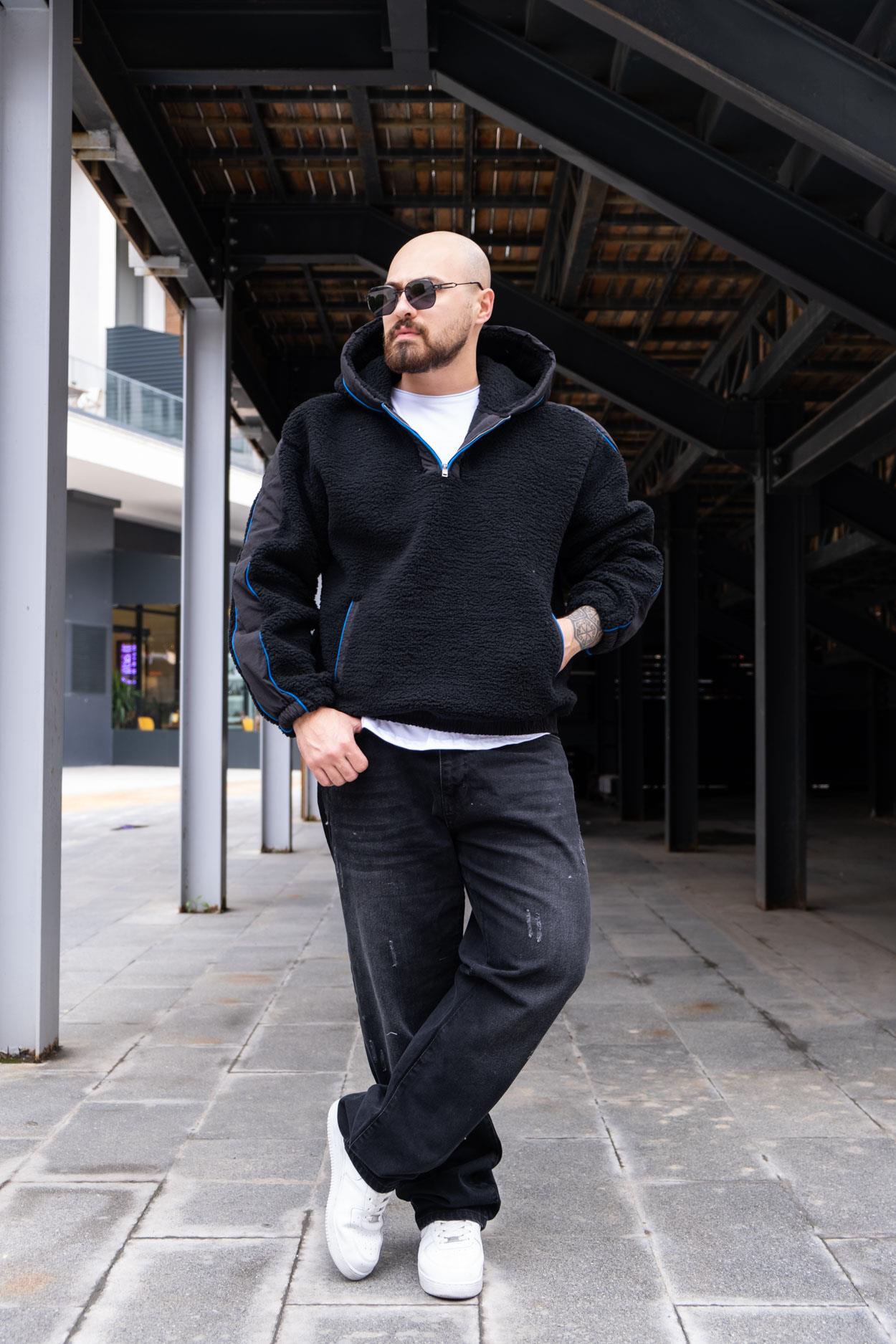 Kapüşonlu Oversize Peluş Sweatshirt (SVTS37)