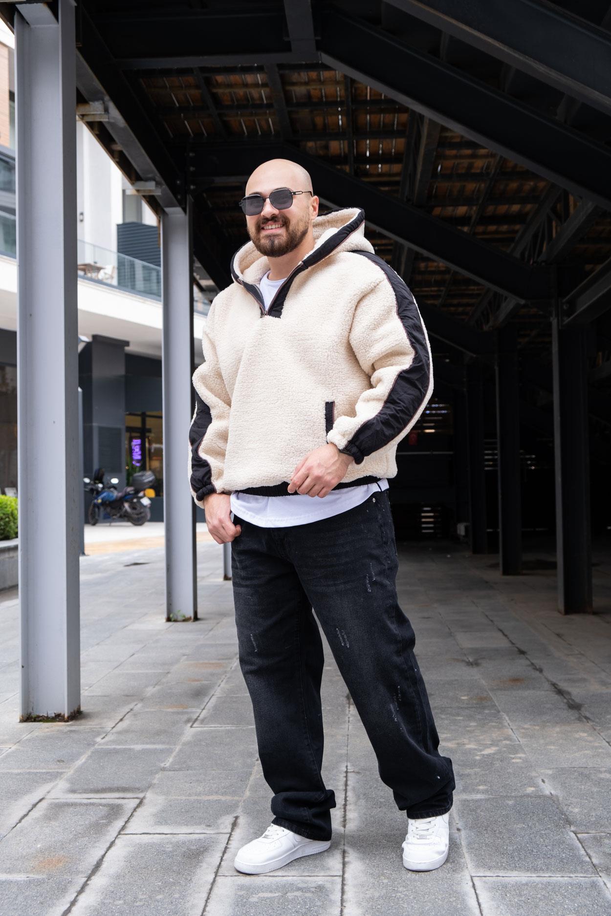 Kapüşonlu Oversize Peluş Sweatshirt (SVTK37)