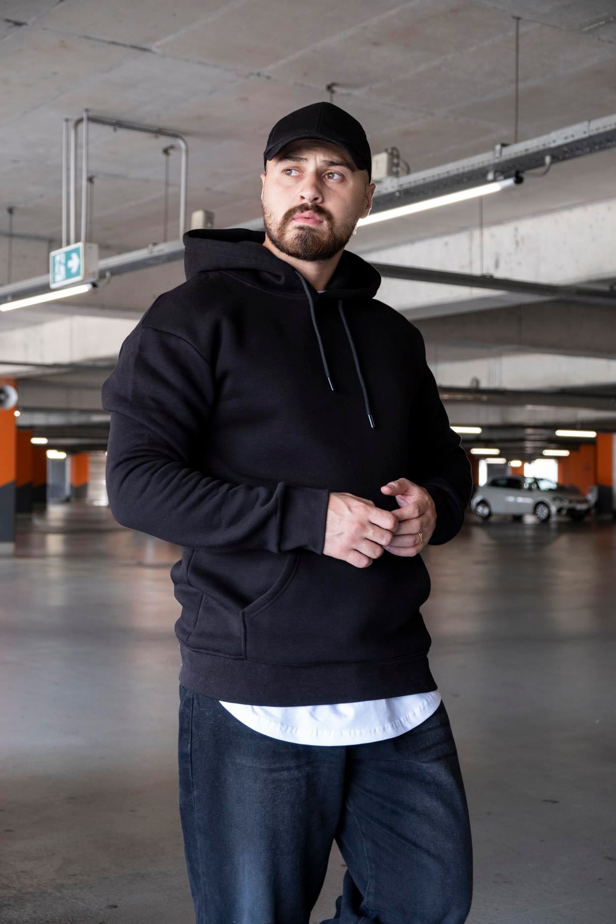 Kapüşonlu Şardonlu Oversize Sweatshirt (SVTS09)