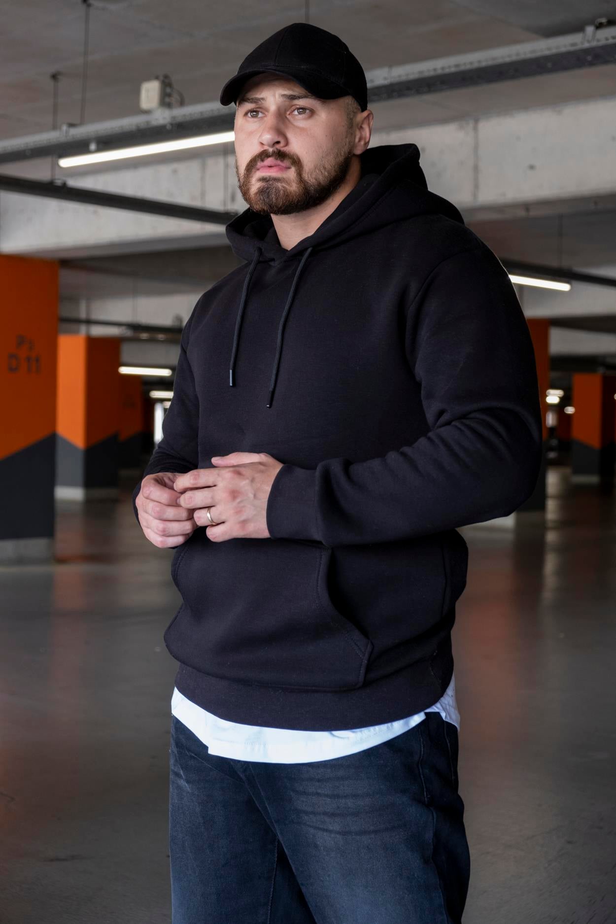 Kapüşonlu Şardonlu Oversize Sweatshirt (SVTS09)