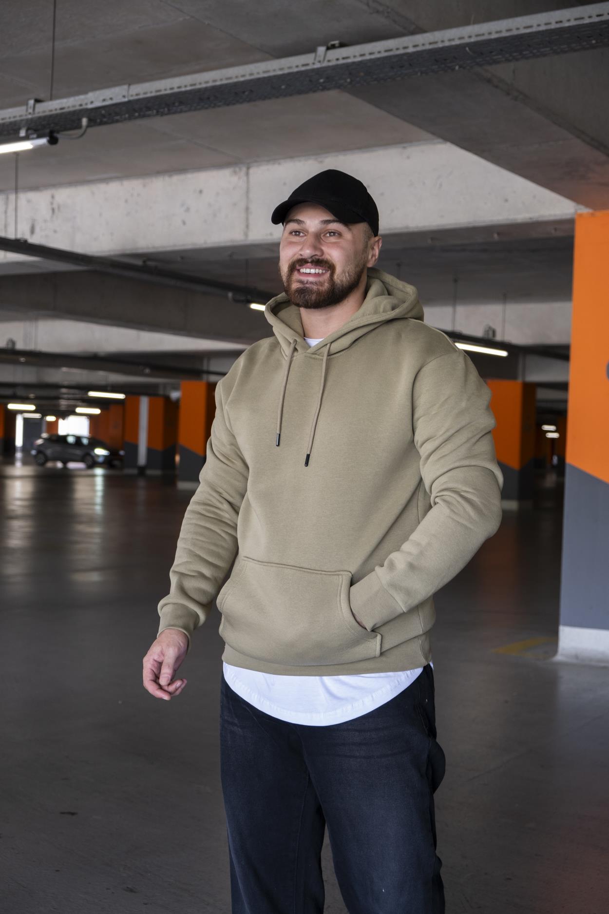 Kapüşonlu Şardonlu Oversize Sweatshirt (SVTY09)