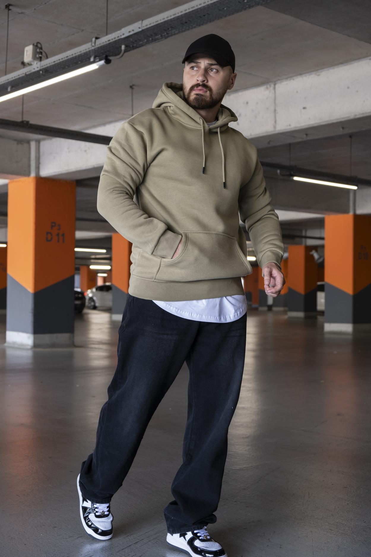 Kapüşonlu Şardonlu Oversize Sweatshirt (SVTY09)