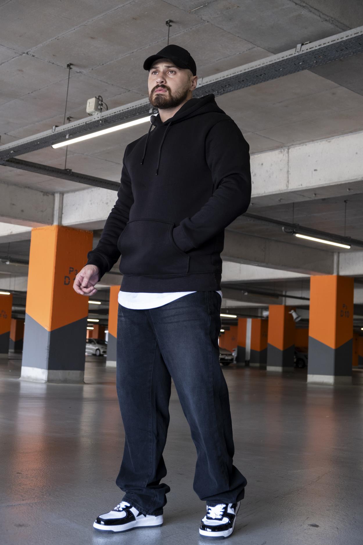 Kapüşonlu Şardonlu Oversize Sweatshirt (SVTS09)
